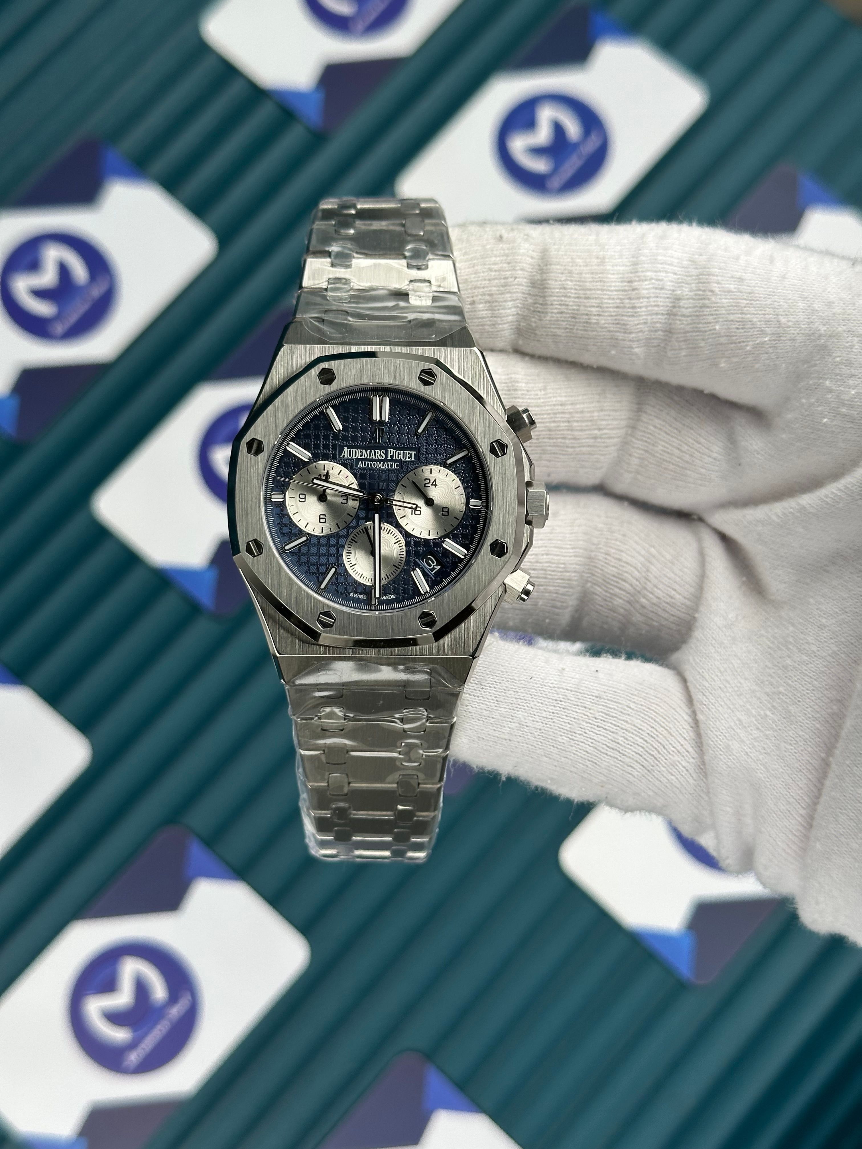 Audemars Piguet Royal Oak Gümüş Kordon Mavi Kadran Beyaz Chronograph