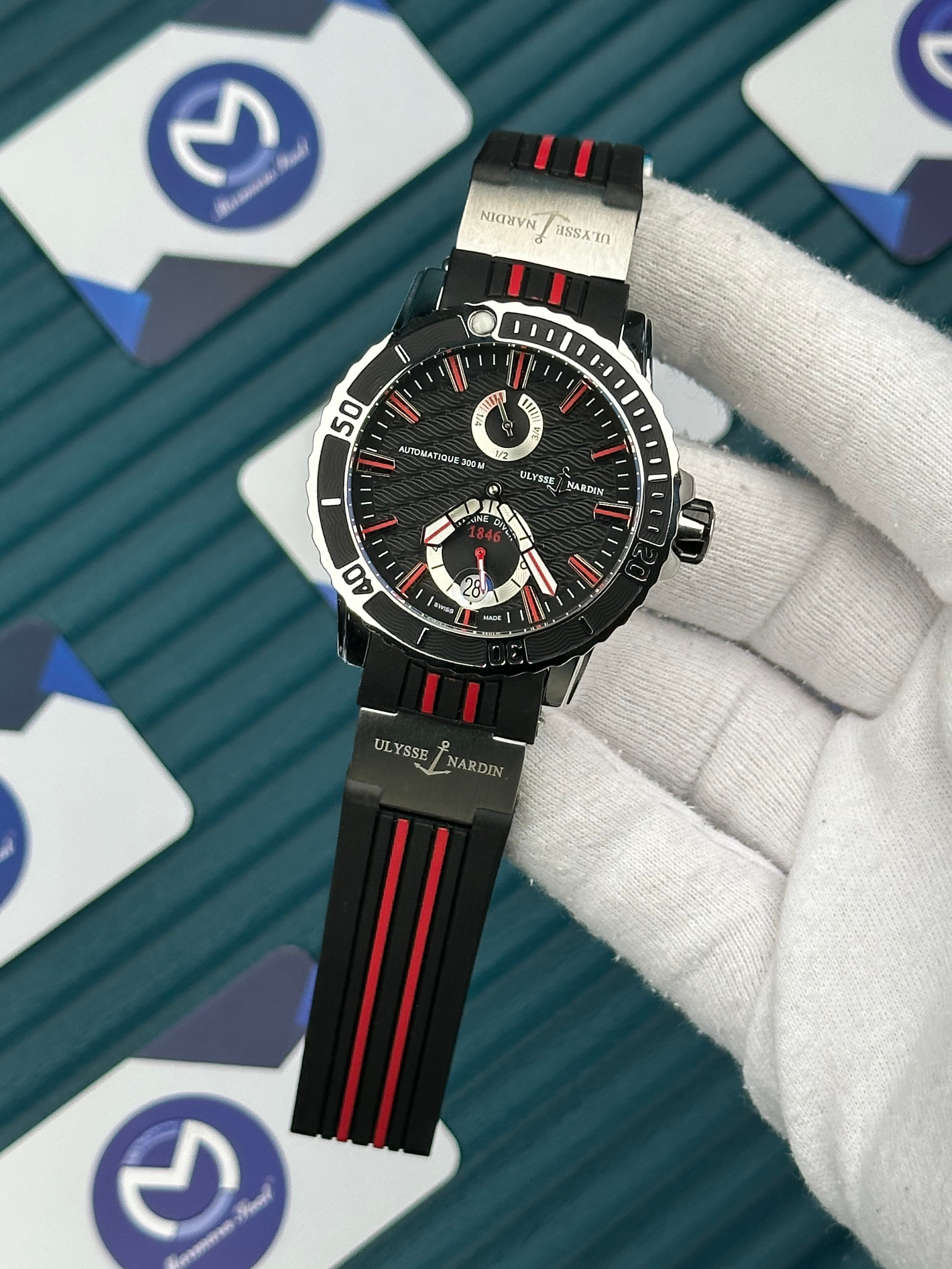 Ulysse Nardin Chronometer Red Black Cord Black Dial