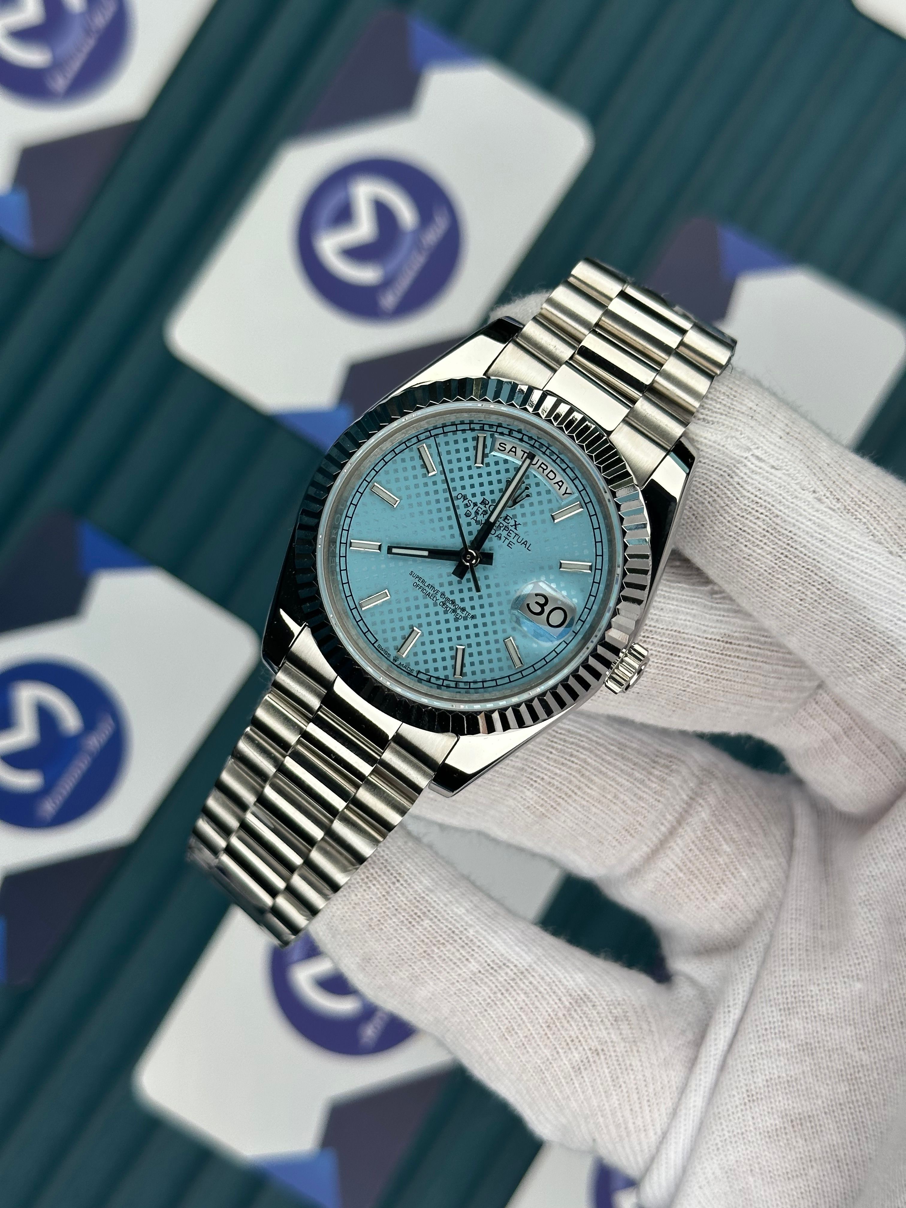 ROLEX DAY-DATE MOZAIK TIFFANY SILVER PRESIDENT