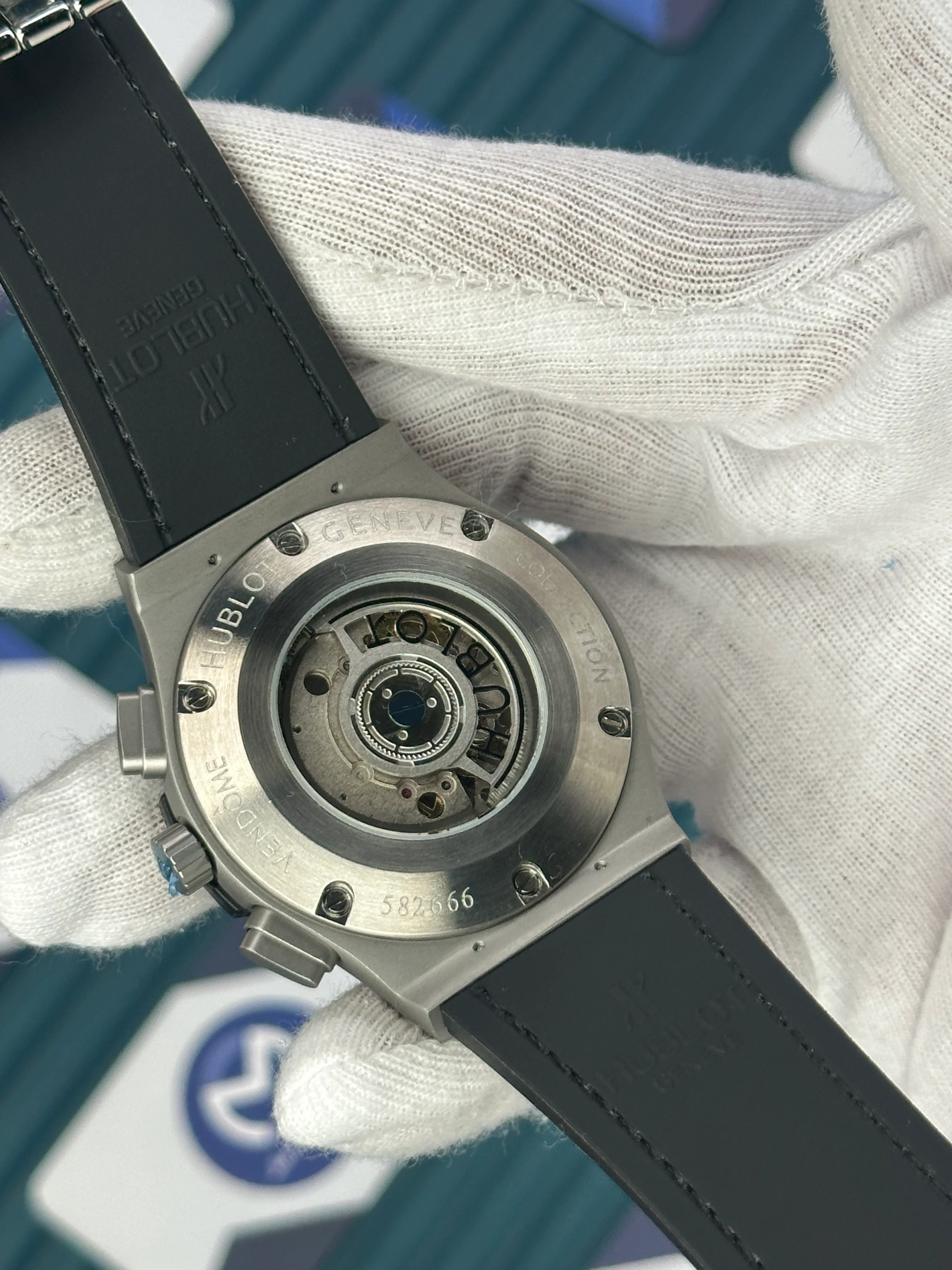 HUBLOT AUTOMATIC VENDOME CREAM CHRONOGRAPH LEATHER 