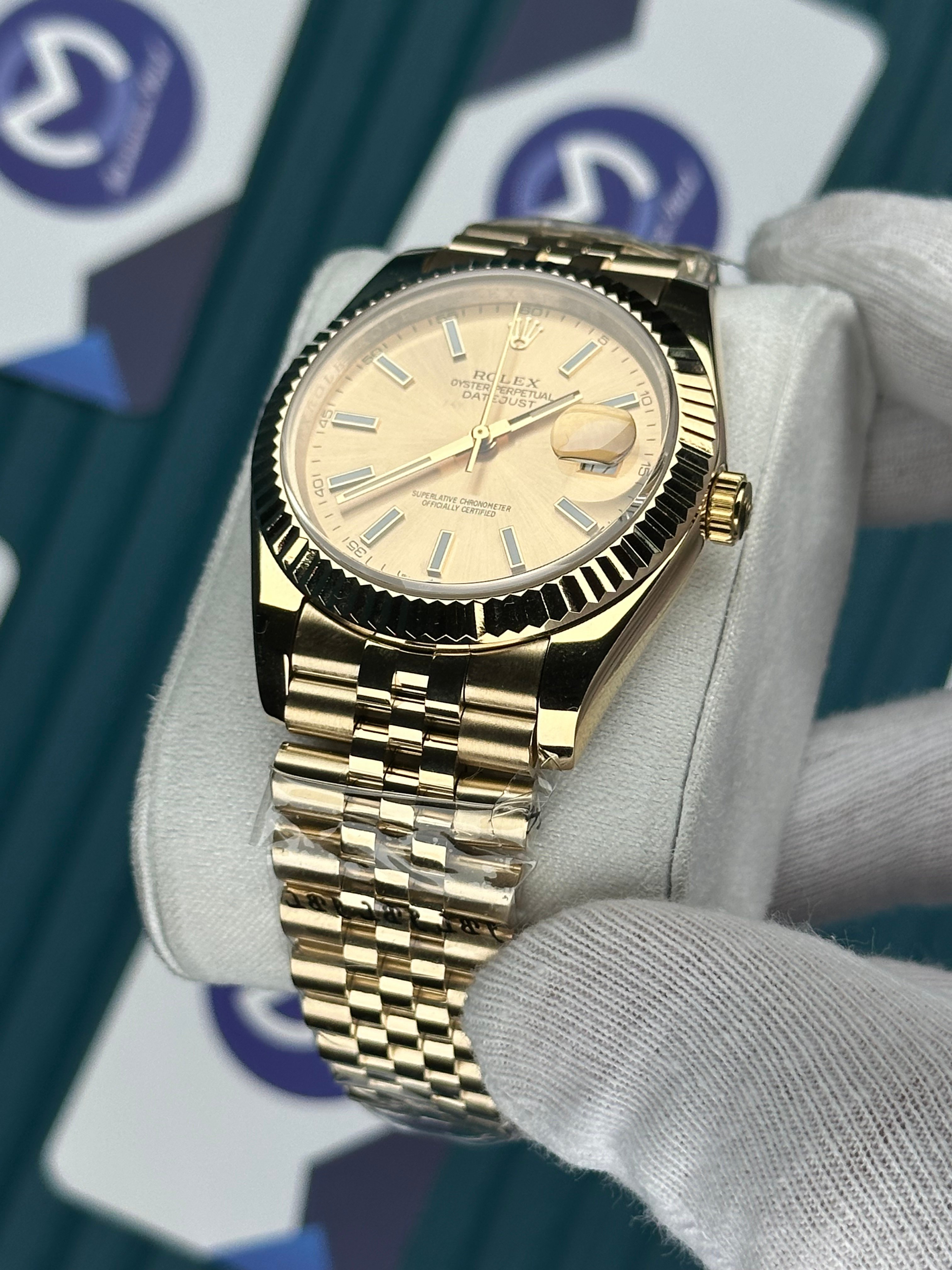 ROLEX DATEJUST GOLD DIAL GOLD JUBILE