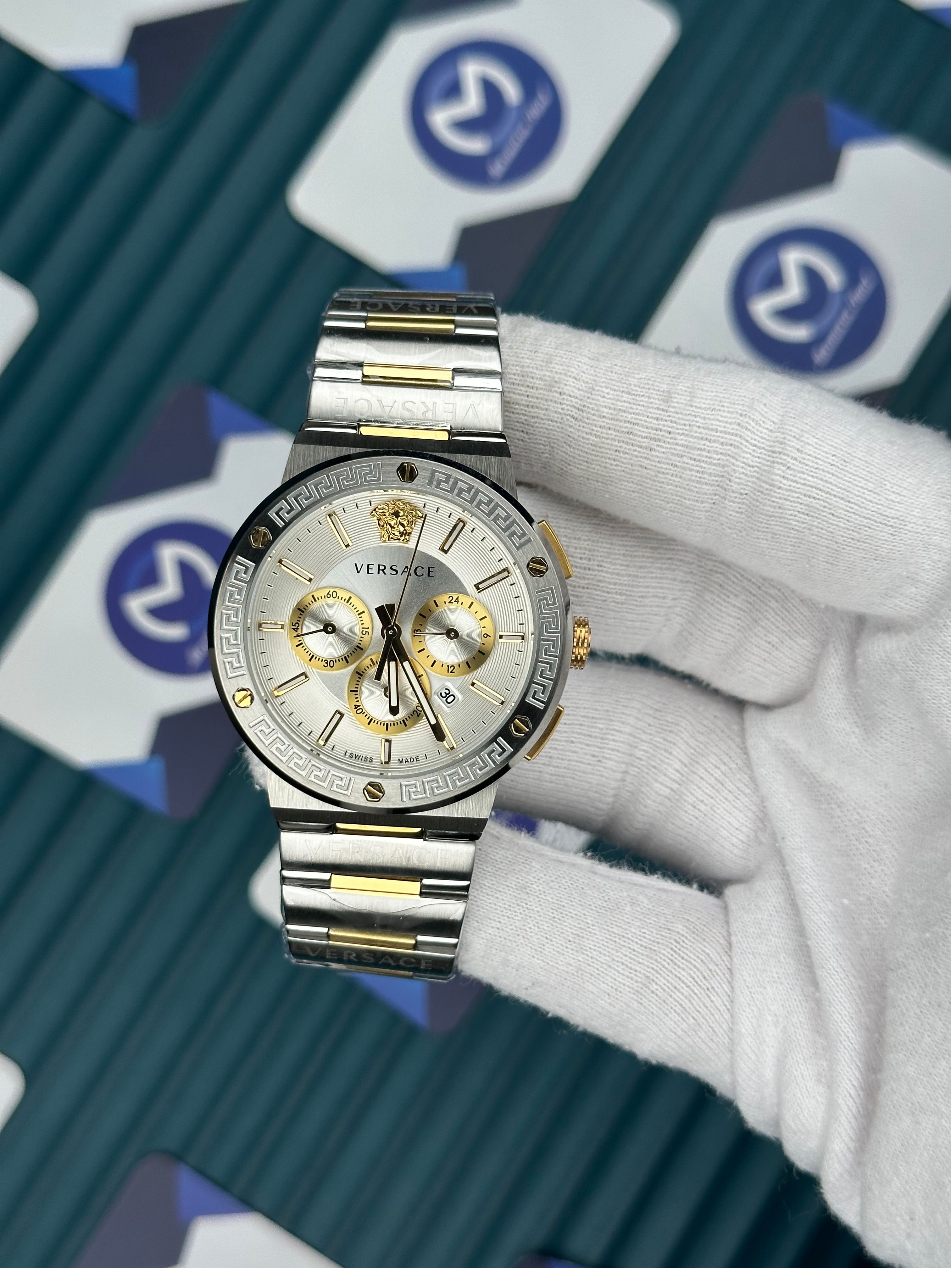 Versace Gold-Silver Beyaz Kadran Gold Fonksiyon