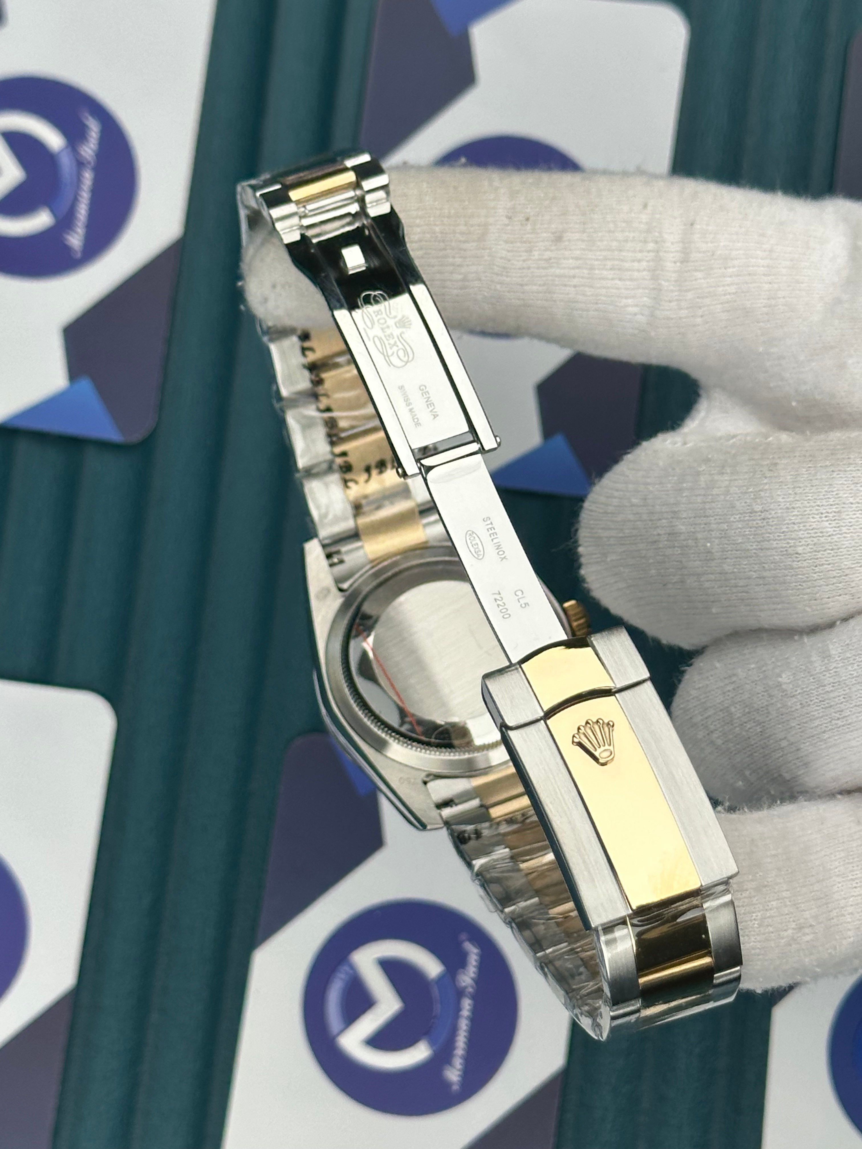 ROLEX BEYAZ SEDEF ROMA INDEX PIRLANTA BEZEL GOLD-SILVER OYSTER