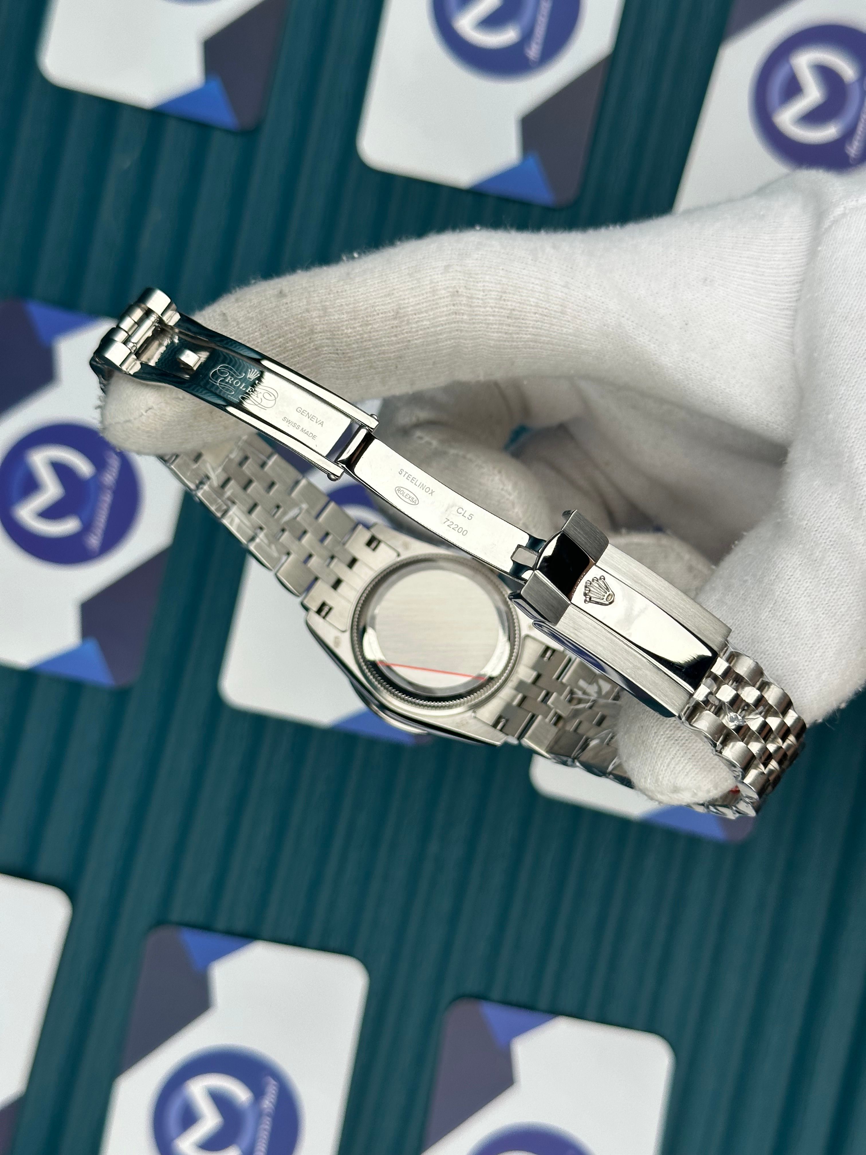 ROLEX 31 TOZ PEMBE PIRLANTA BEZEL SILVER JUBILEE