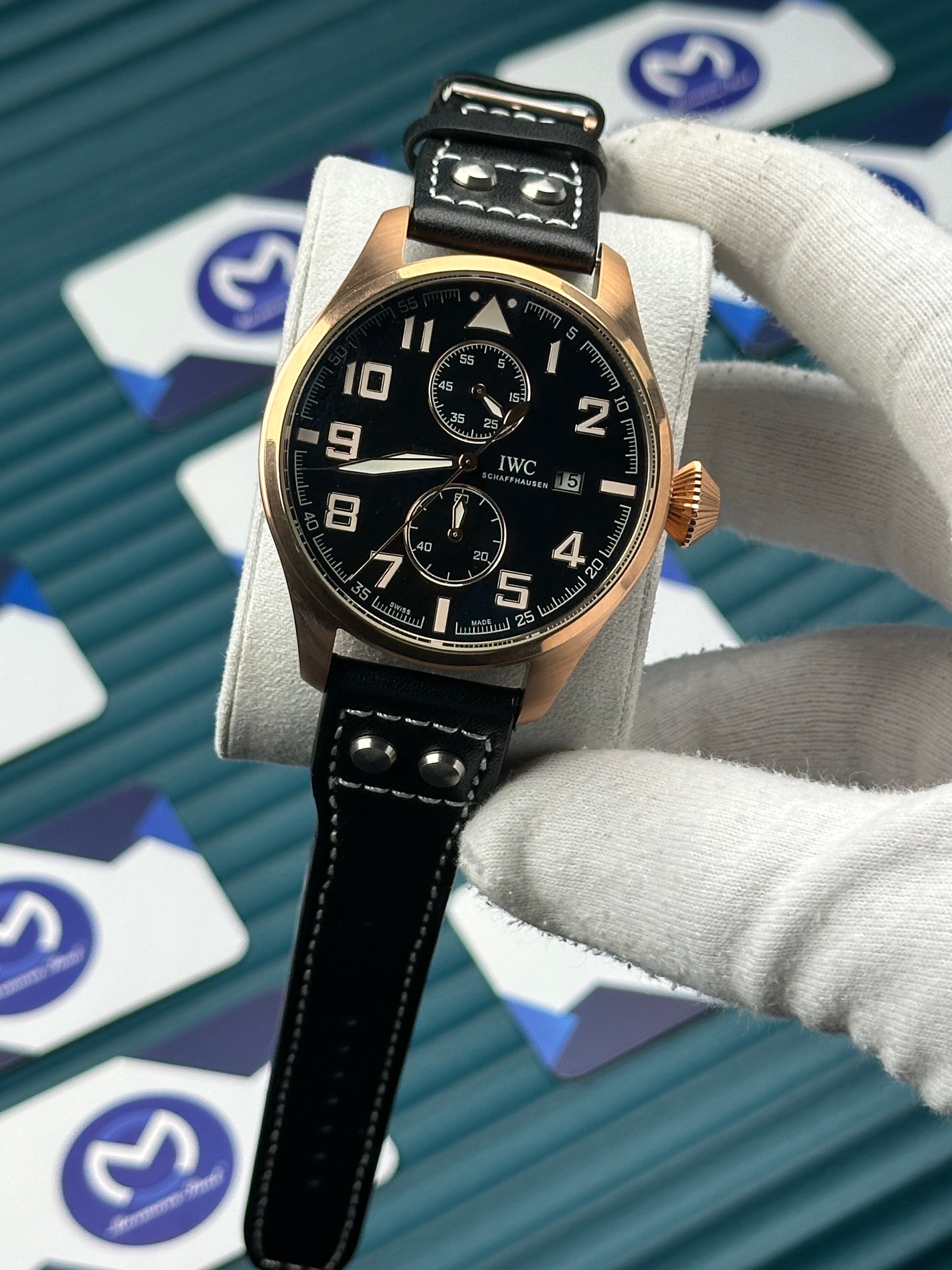 IWC Big Pilot Chronometer Rose Case Black Dial 