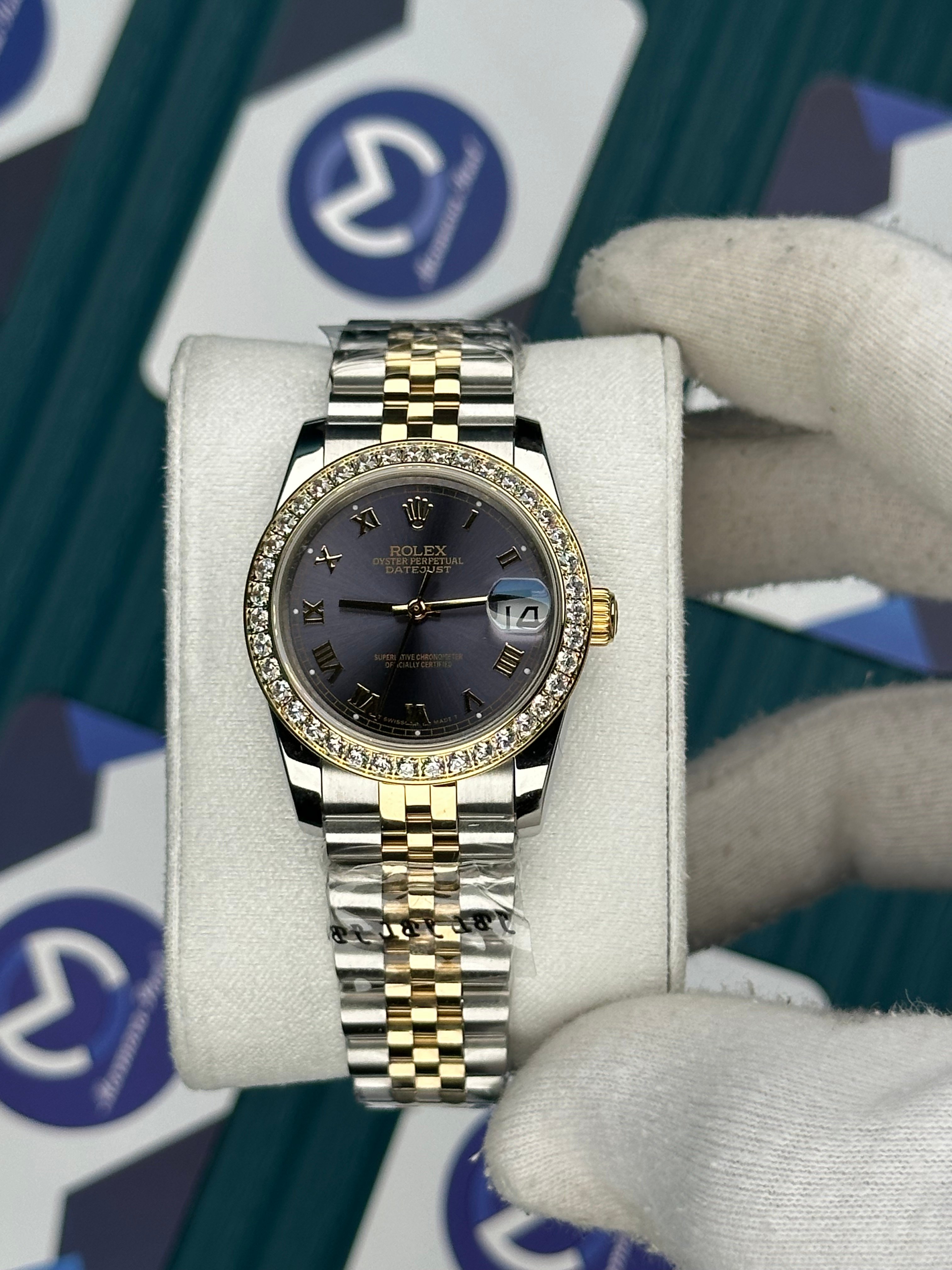 ROLEX 31 MOR KADRAN PIRLANTA BEZEL GOLD-SILVER JUBILEE