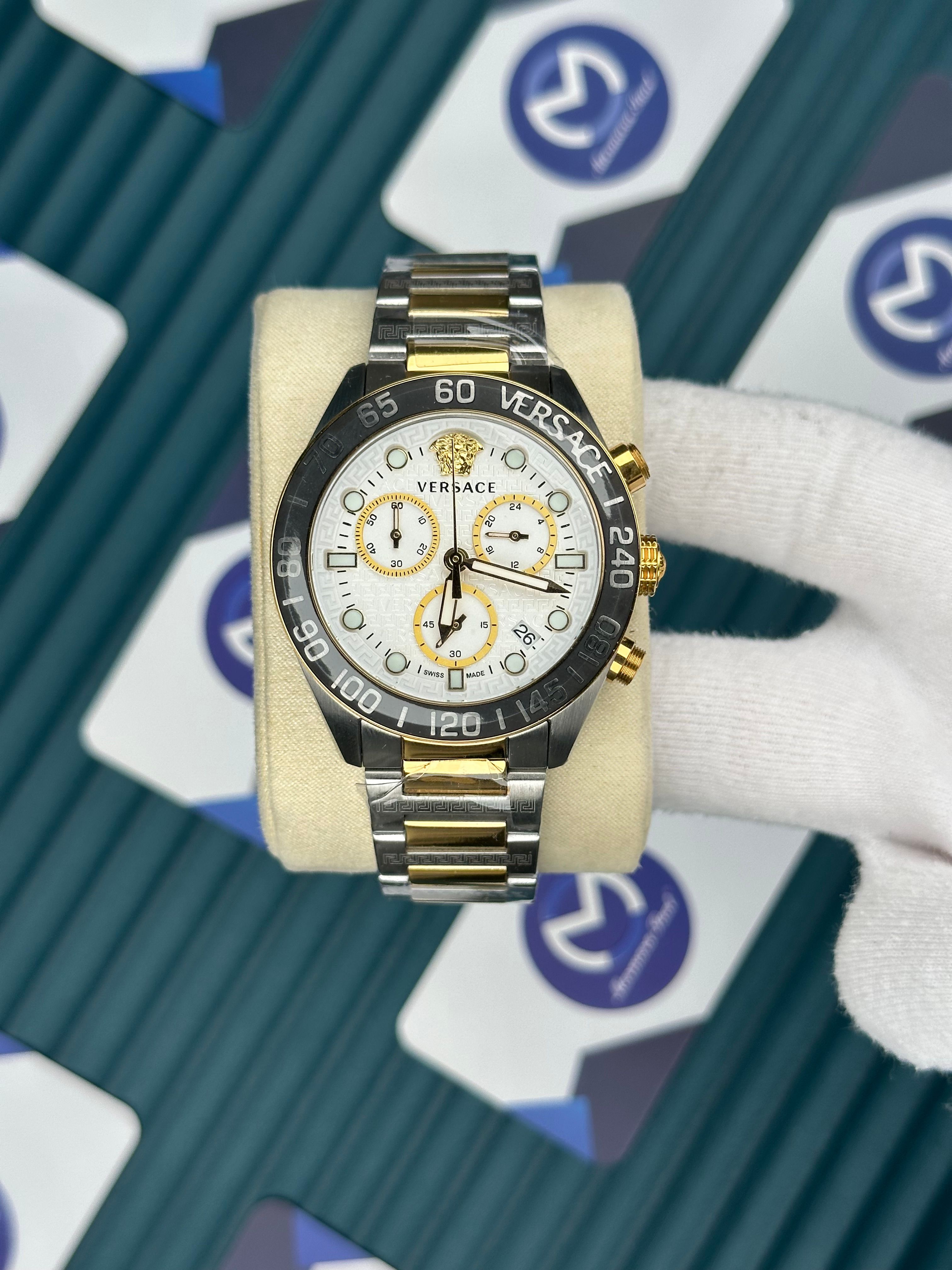 Versace Gold-Silver Yeni Nesil Fonksiyonlu Beyaz Kadran