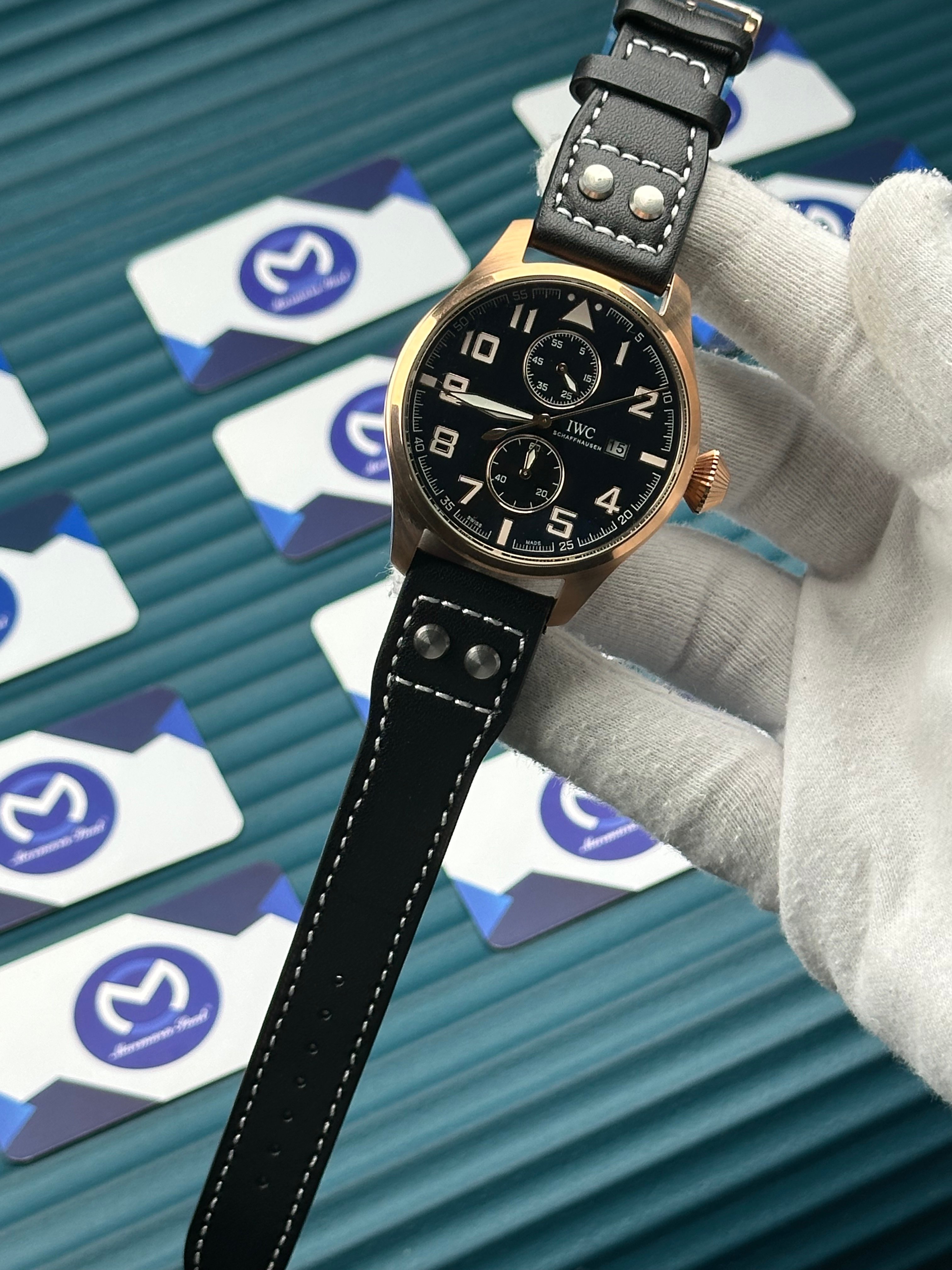 IWC Big Pilot Chronometer Rose Case Black Dial 
