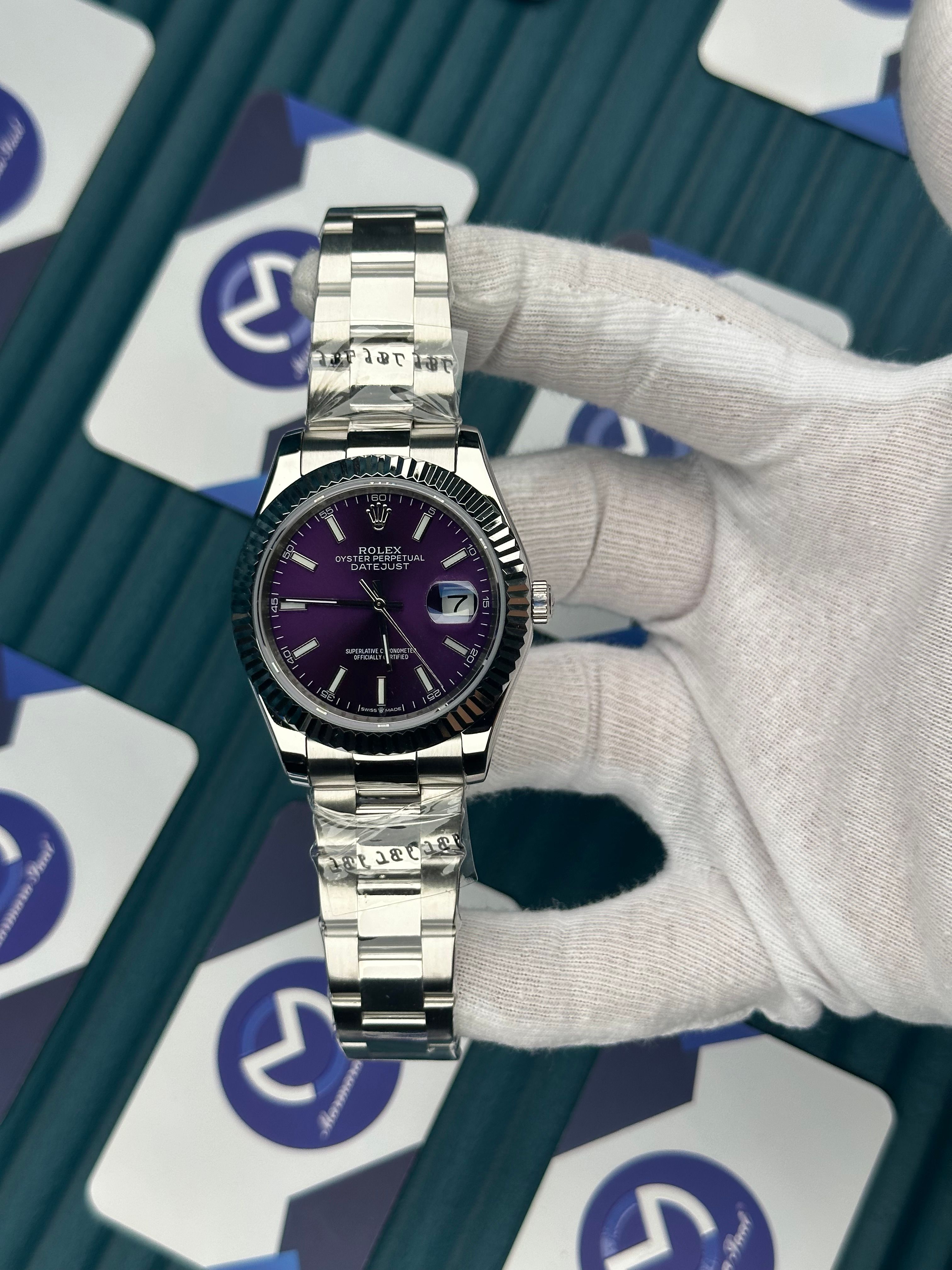 ROLEX DATEJUST CHERRY DIAL SILVER OYSTER