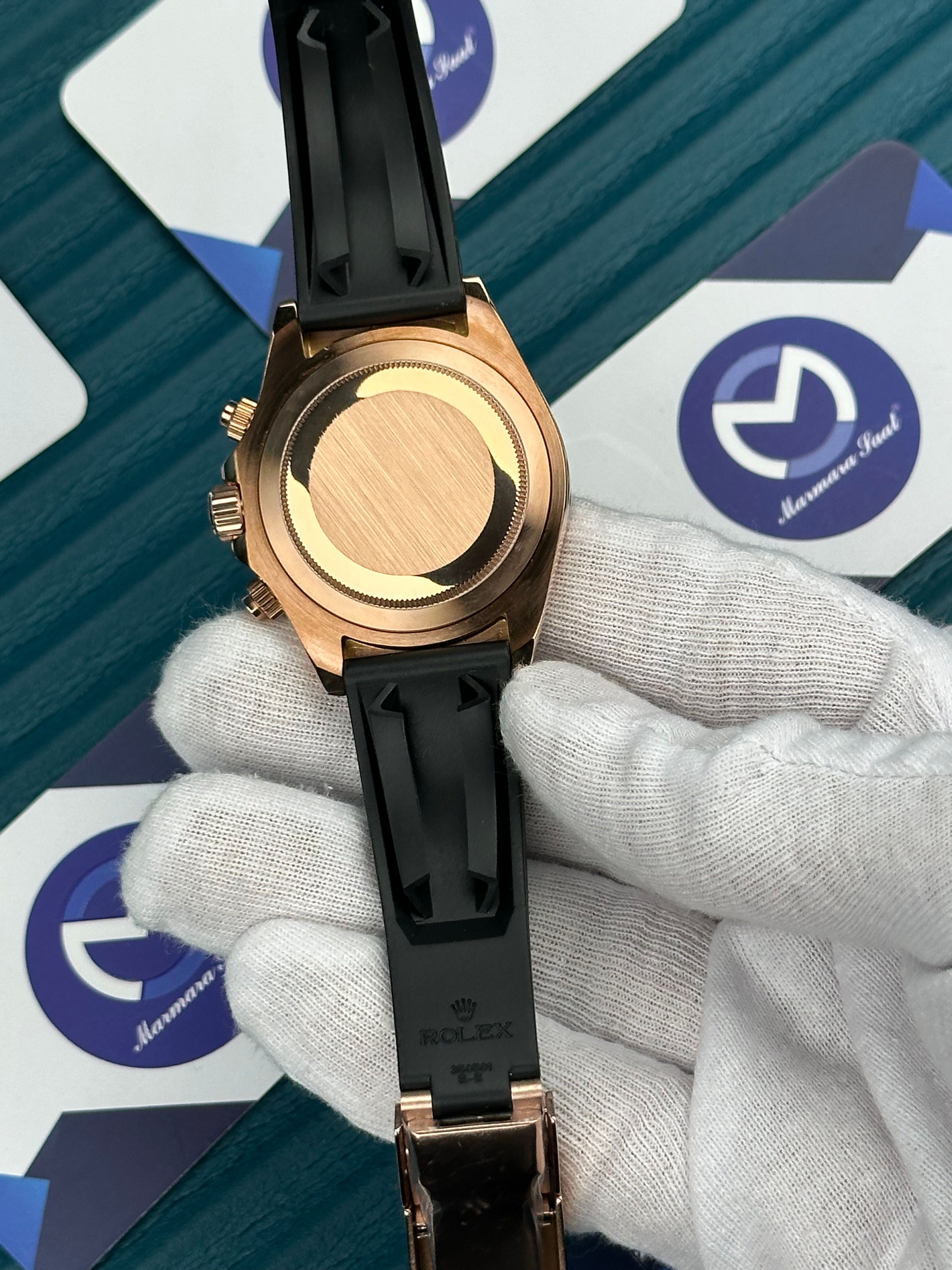 ROLEX DAYTONA ROSE DIAL ROSE CASE OYSTERFLEX