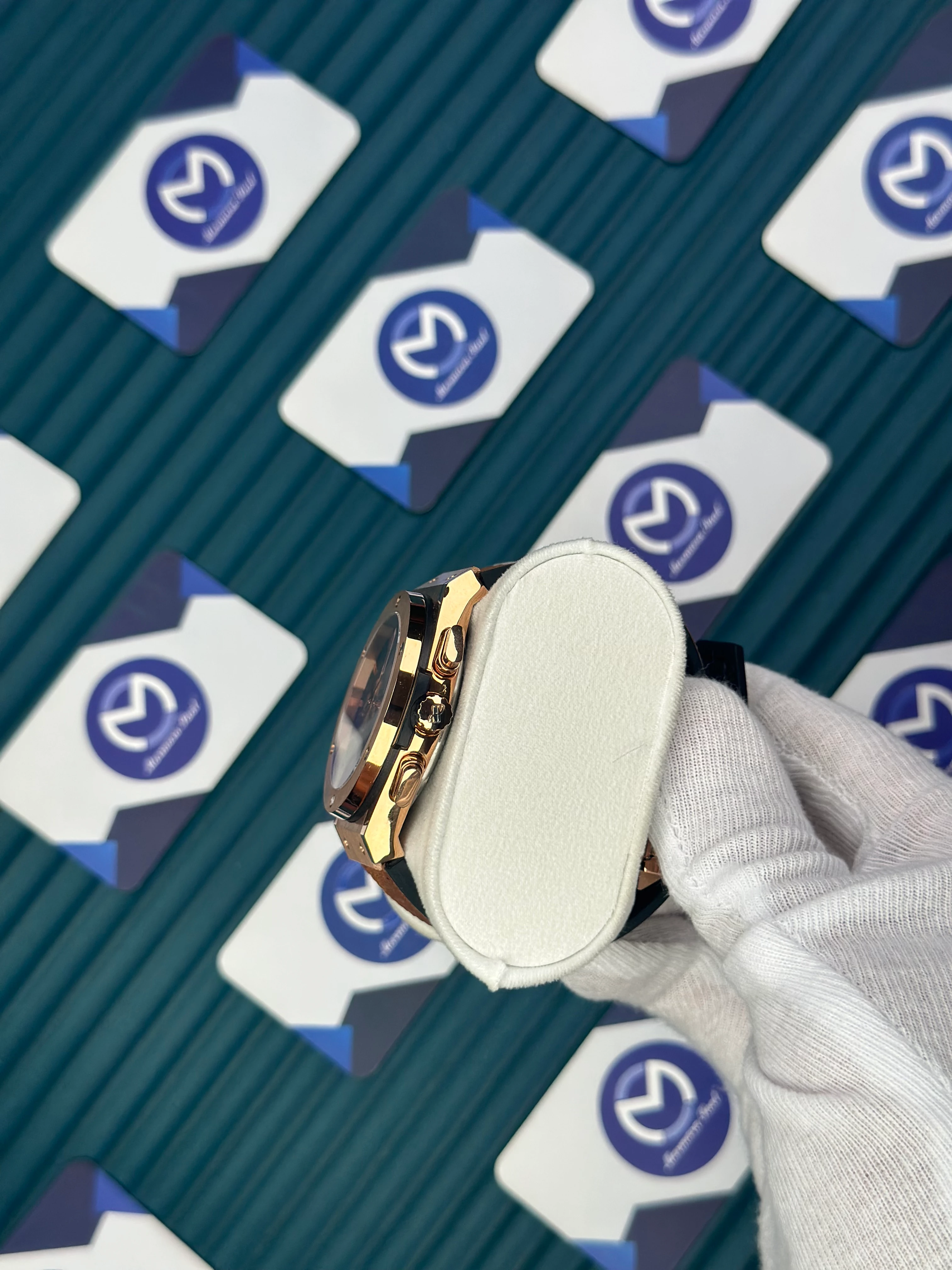 HUBLOT AUTOMATIC CLASSIC FUSHION VENDOME BLACK DIAL CHRONOGRAPH BEIGE LEATHER CORD 