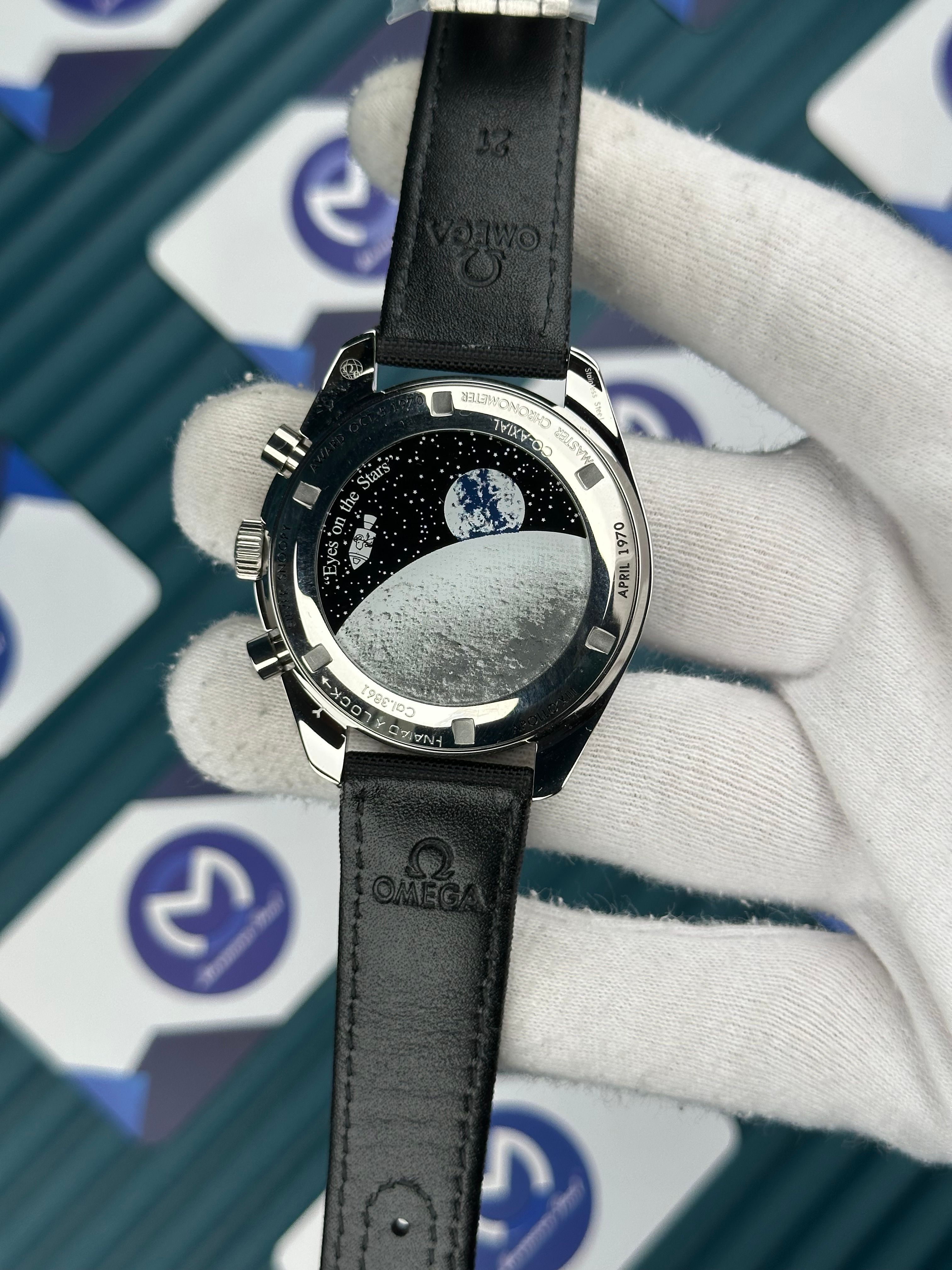 Omega Speedmaster Apollo Siyah Deri Kordon