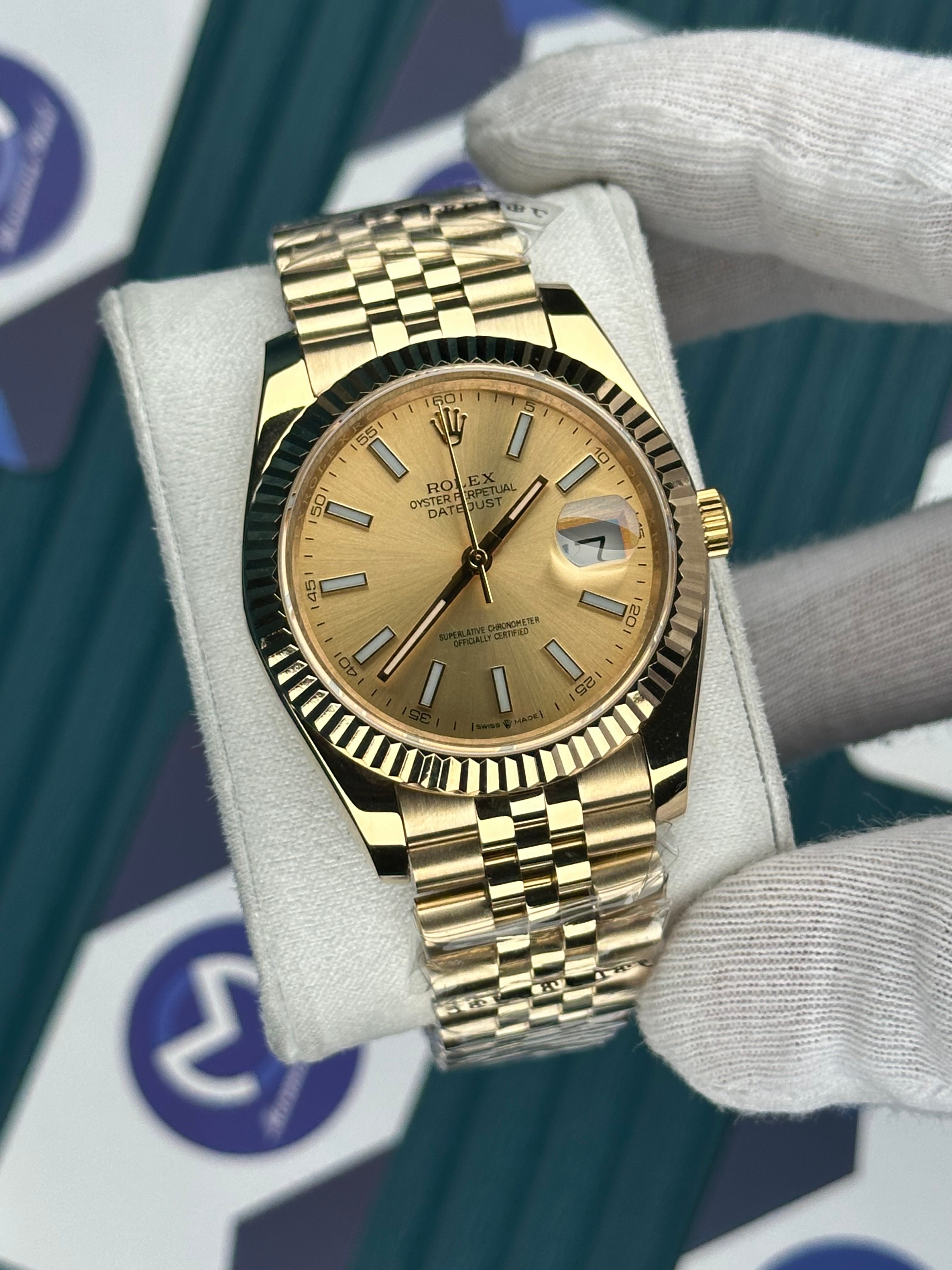 ROLEX DATEJUST GOLD DIAL GOLD JUBILE