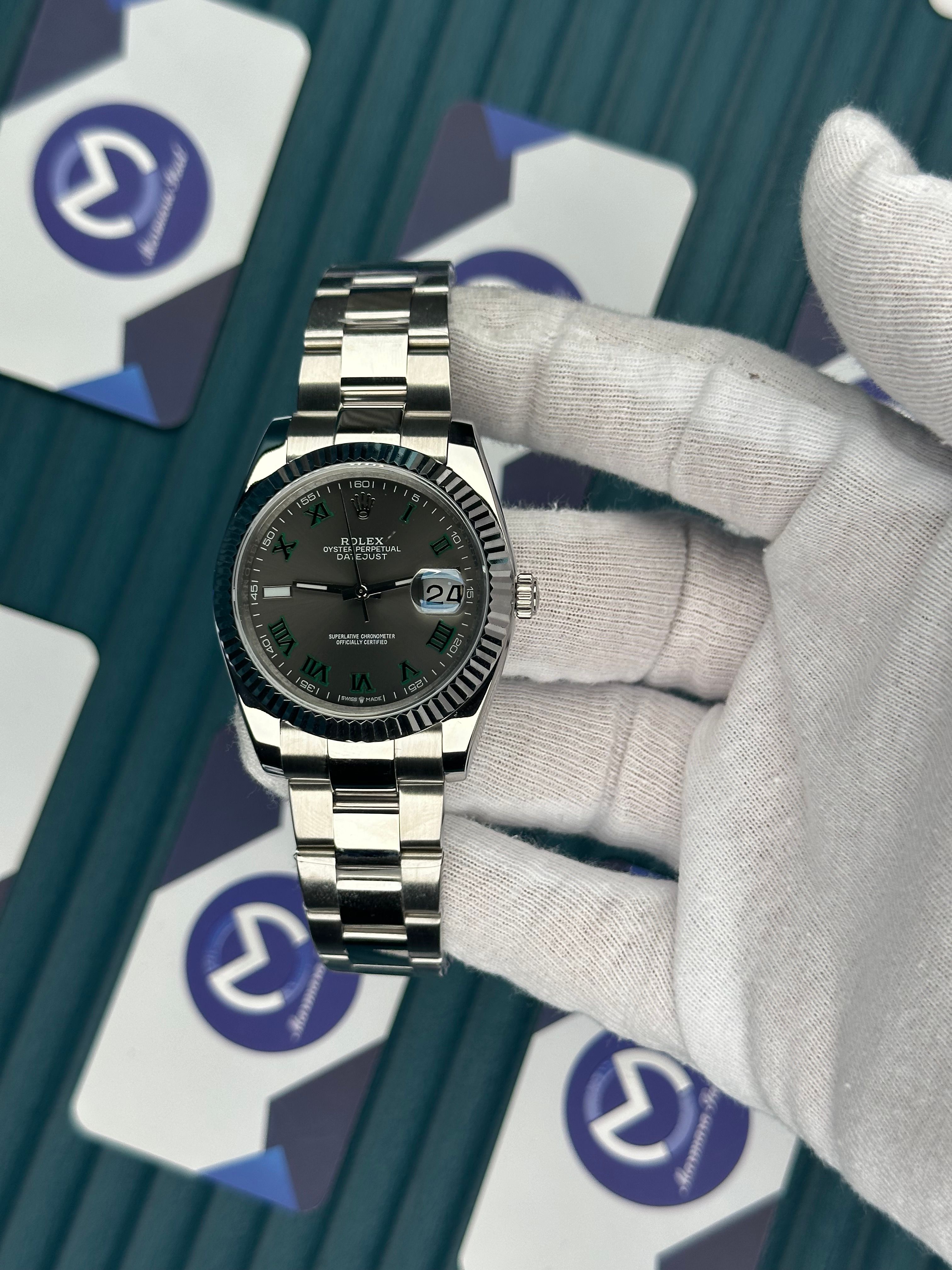 ROLEX DATEJUST ARDUVAZ WIMBLEDON SILVER OYSTER