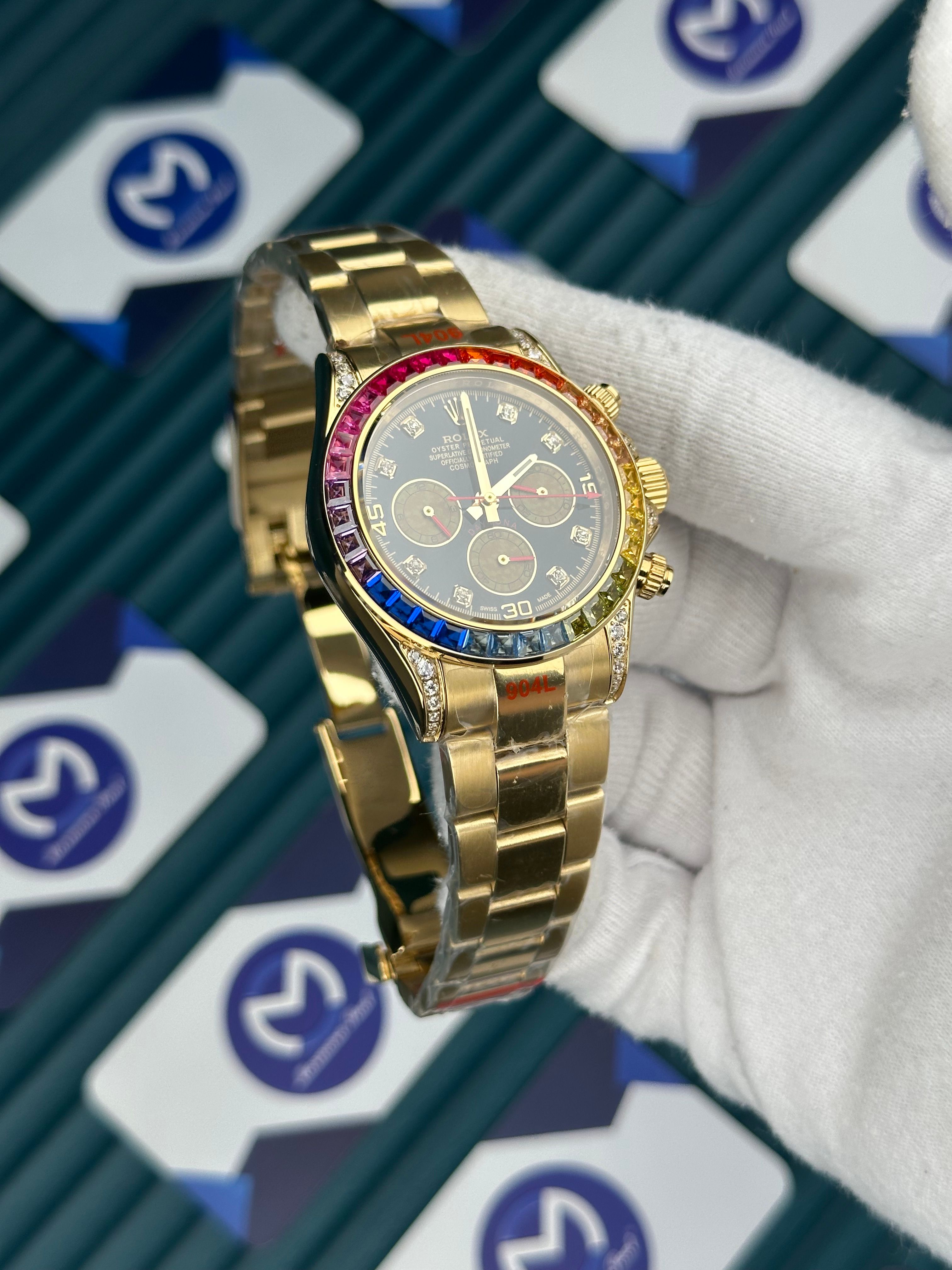 Rolex Daytona Gold Rainbow Taşlı İndeks
