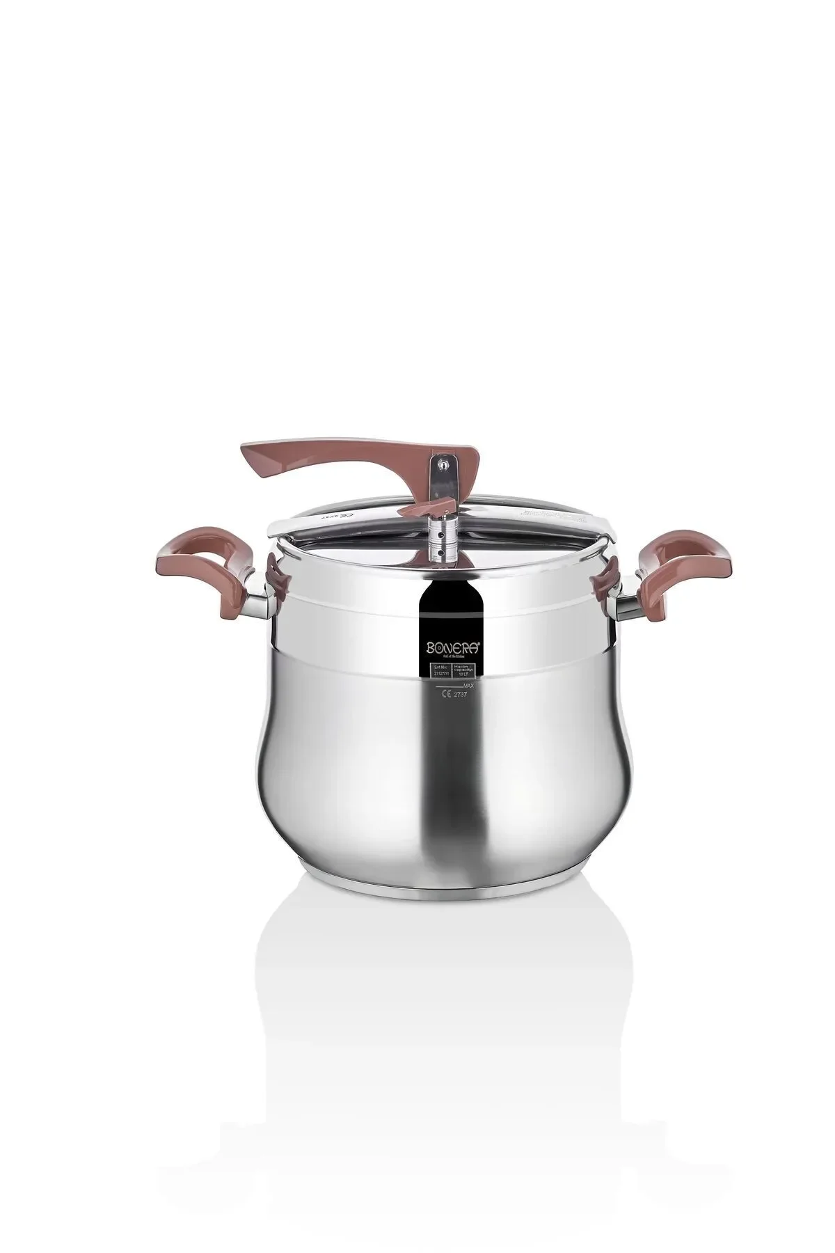 Bonera Special Paslanmaz Çelik Indüksiyon Tabanlı Cam Kapak Hediye 4 Lt Düdüklü Tencere