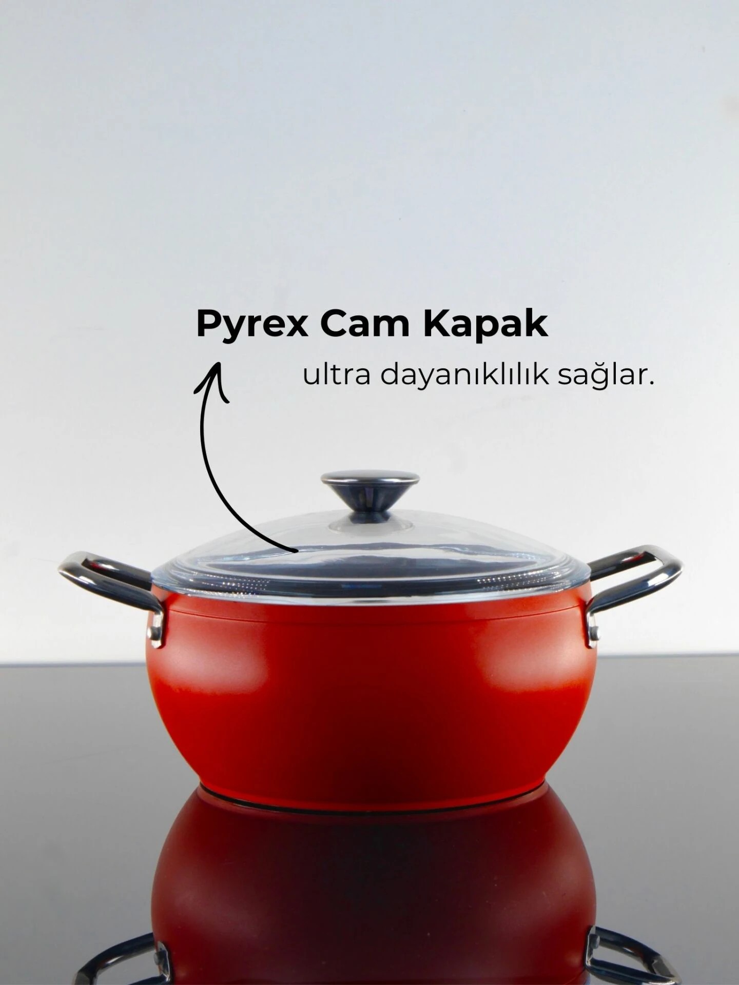 Pro-plus 26 Cm Kırmızı Derin Tencere