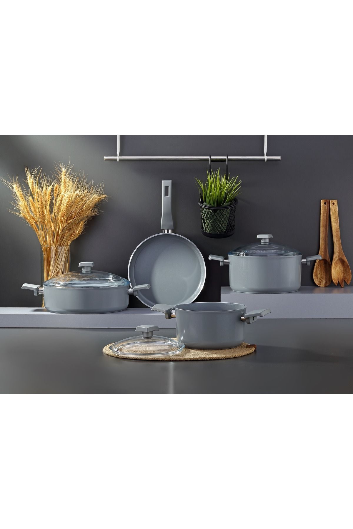 Bonera Atlas 7 Parça Ultra Kristal Seramik Tencere & Tava Seti