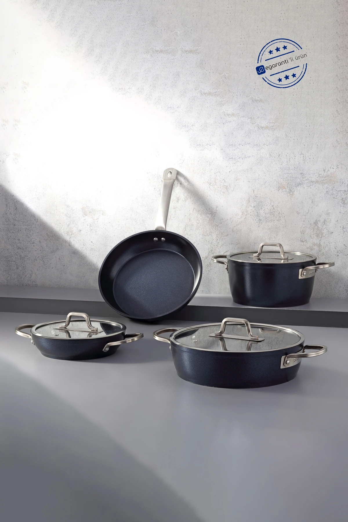 Bonera  Pro Plus İndüksiyon Tabanlı 7 Parça Tencere Tava Sahan Seti