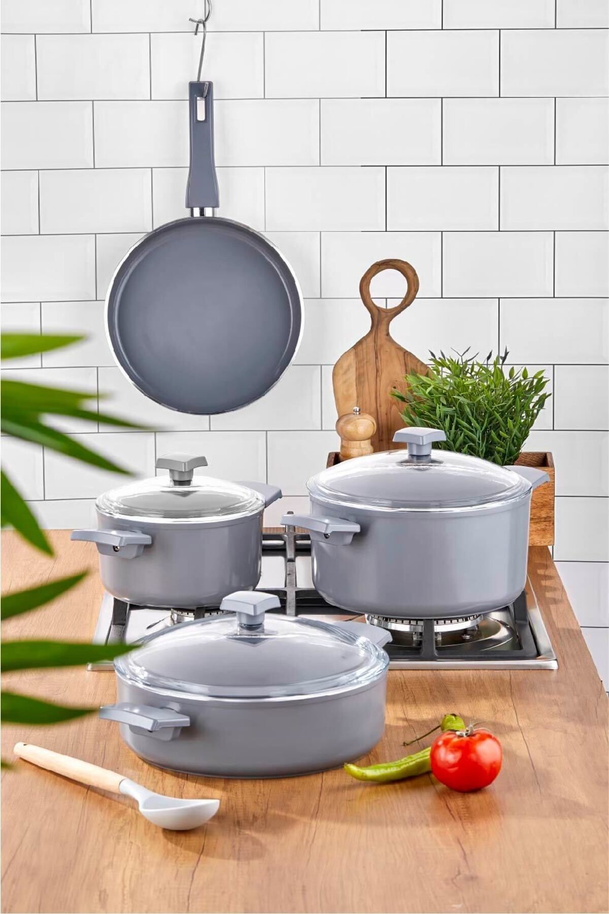 Bonera Atlas 7 Parça Ultra Kristal Seramik Tencere & Tava Seti