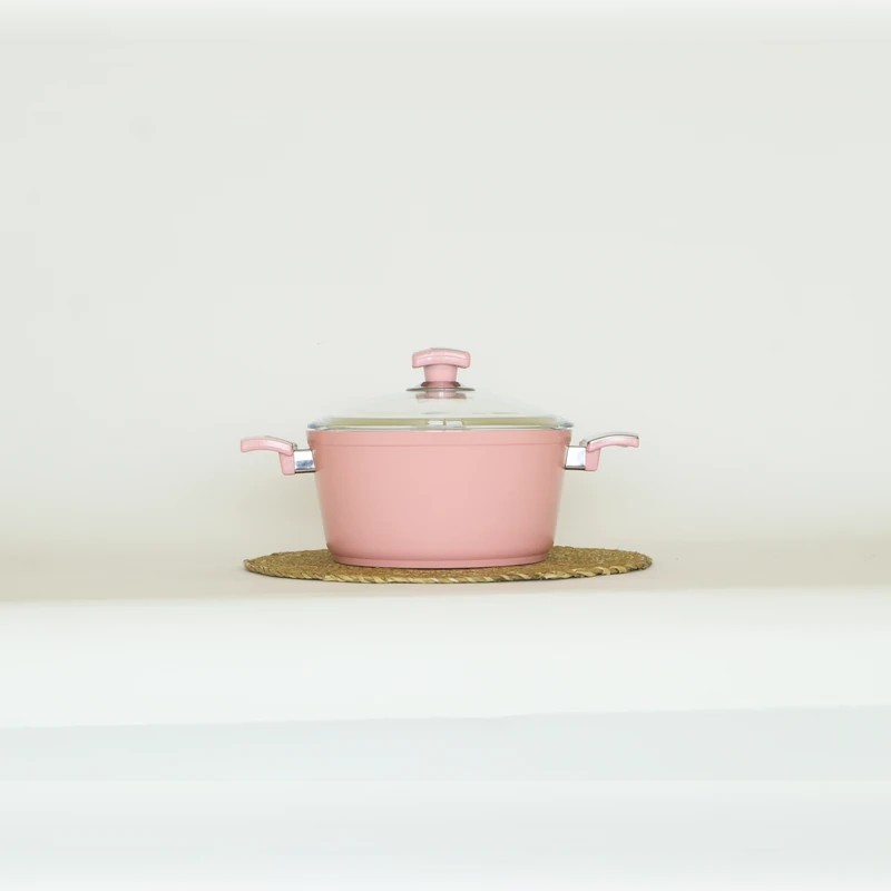 Seramik 22 Cm Derin Tencere Pembe