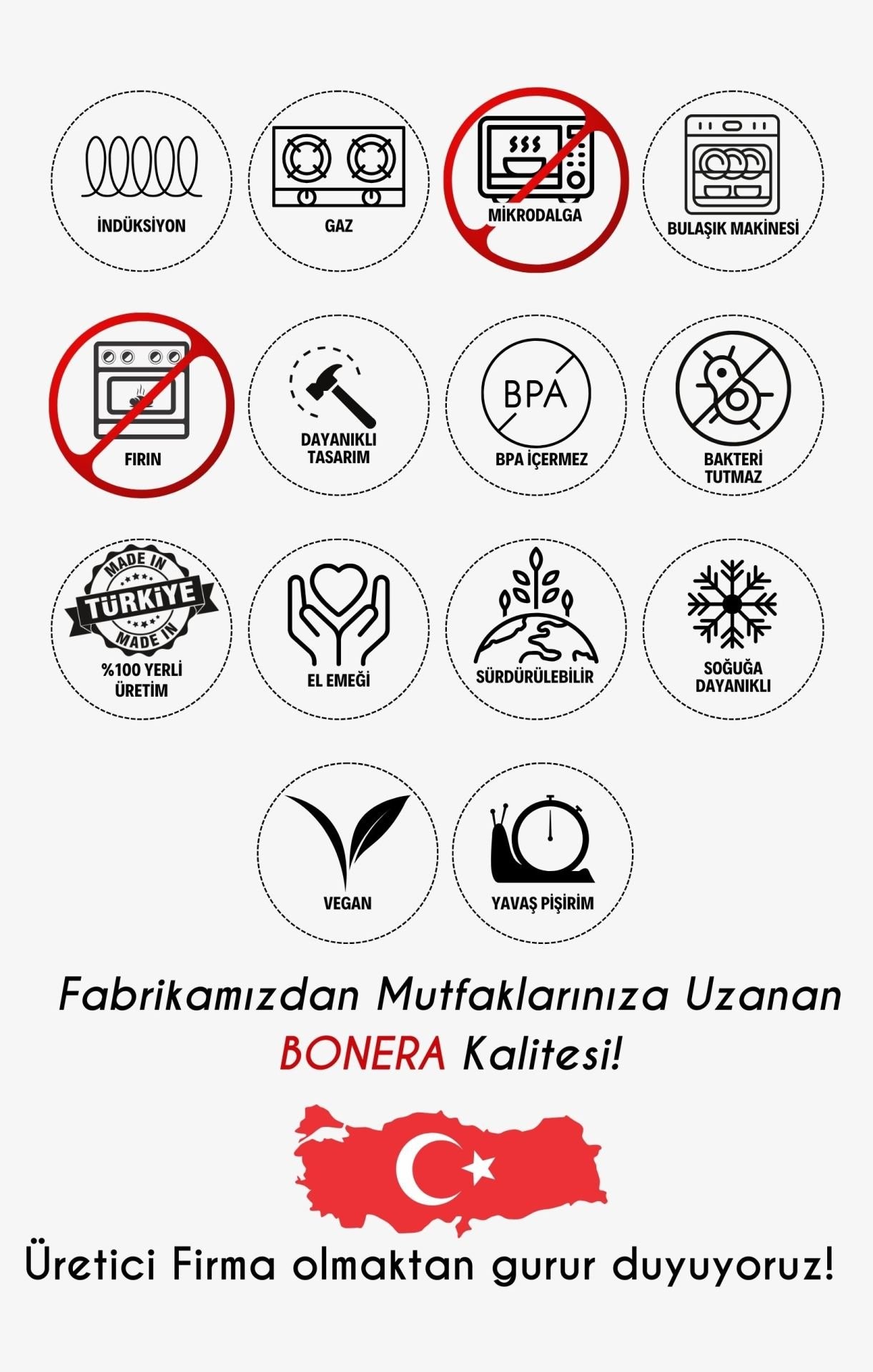 Bonera Nirvana 10 Parça Gold Detaylı Paslanmaz Çelik Tencere Seti