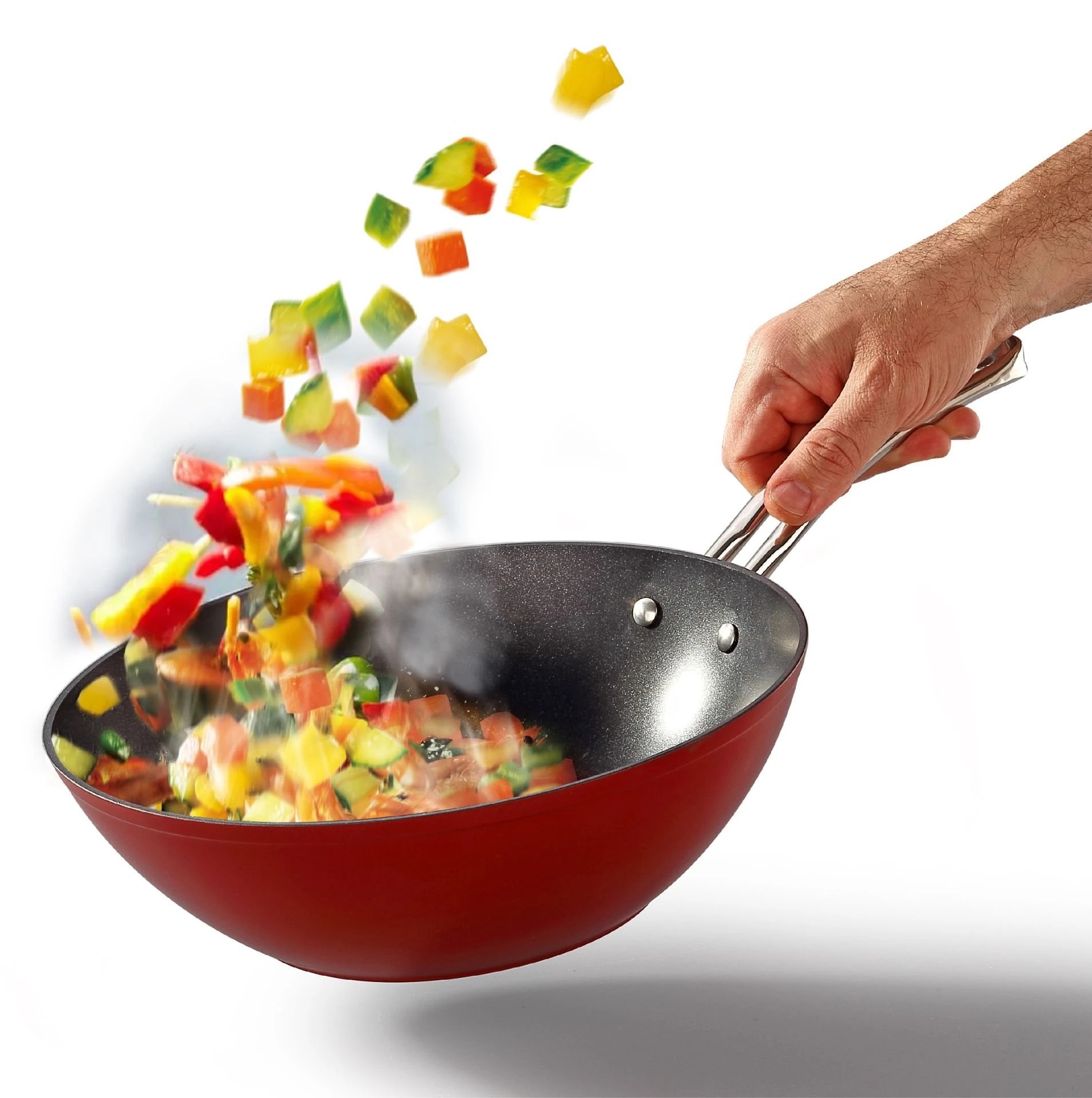 Pro - Plus Kırmızı & Titanyum 28 Cm Wok Tava