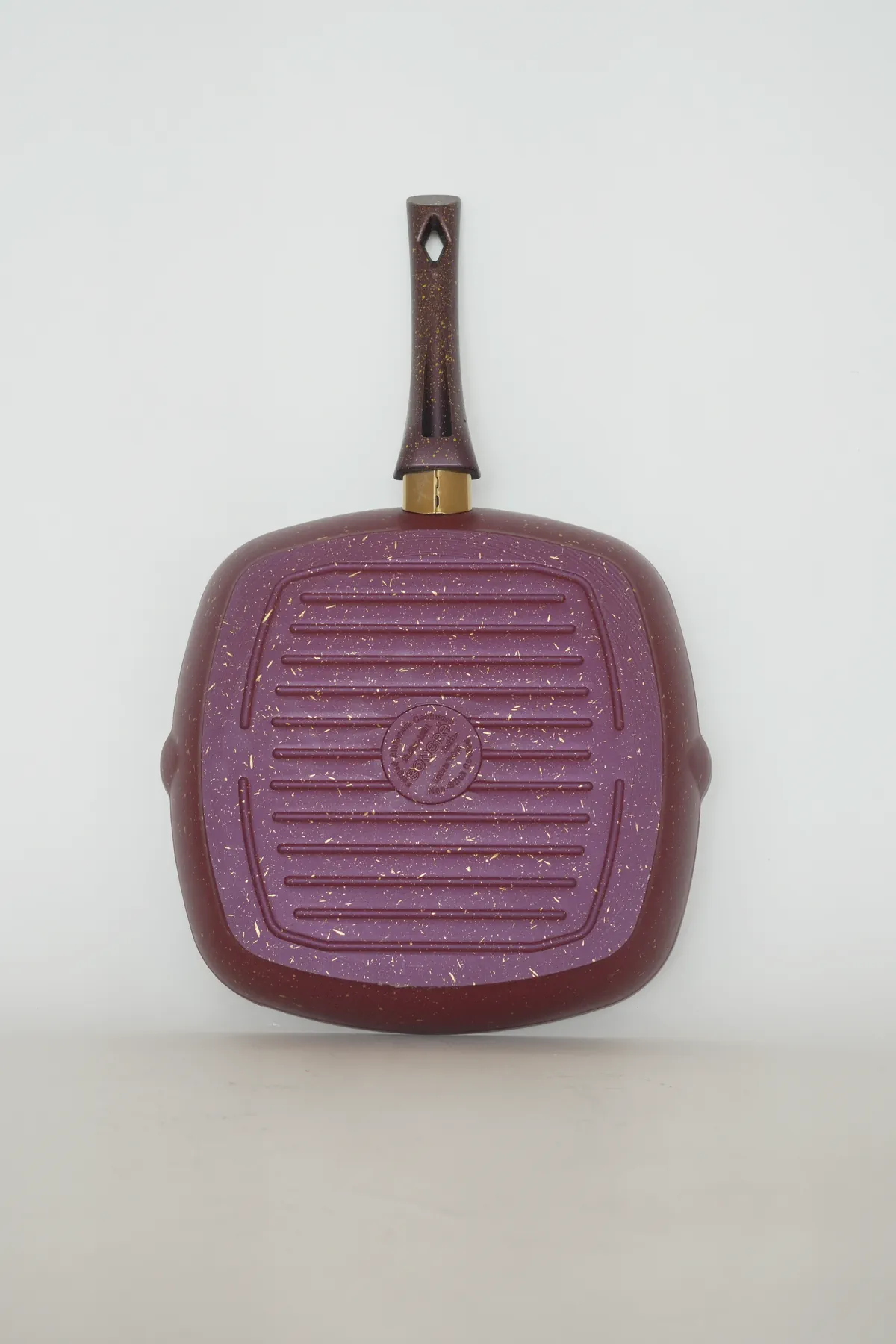 Bonera Granit 28cm Izgara Grill Tava - Eflatun Gold Kırçıl