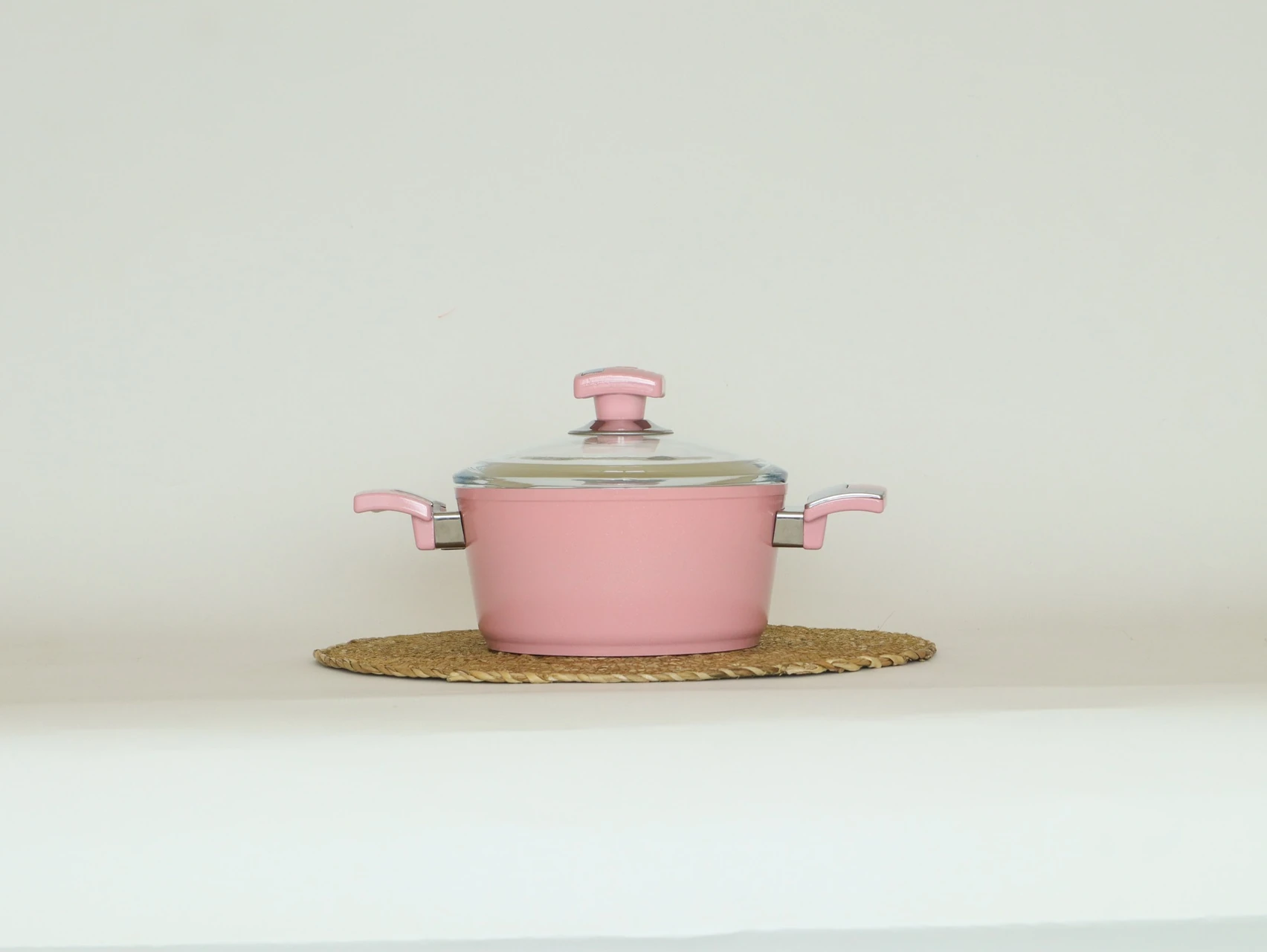 Bonera Seramik 18 Cm Derin Tencere Pembe Pembe