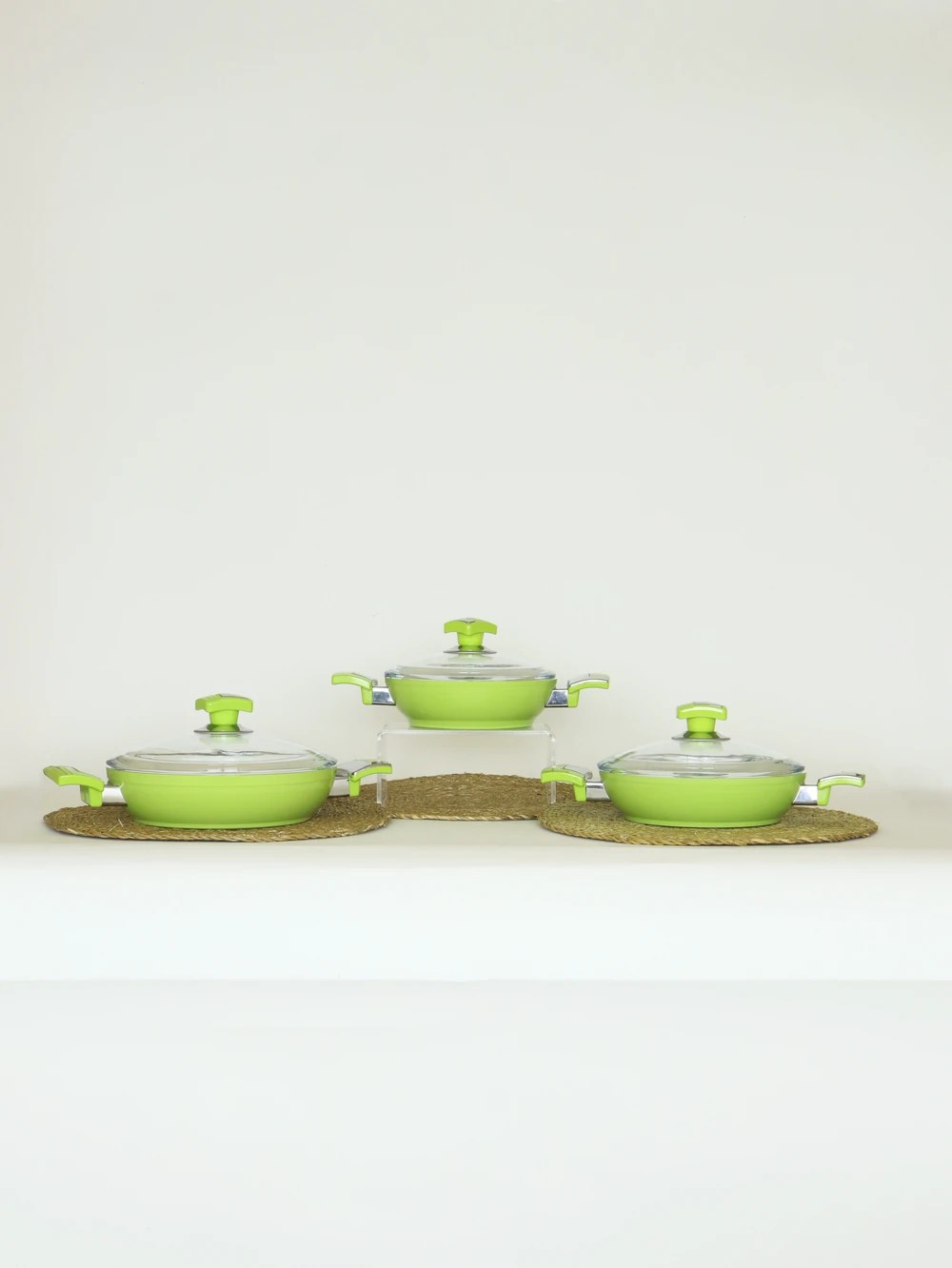 6 Parça Seramik Omlet Set Yeşil