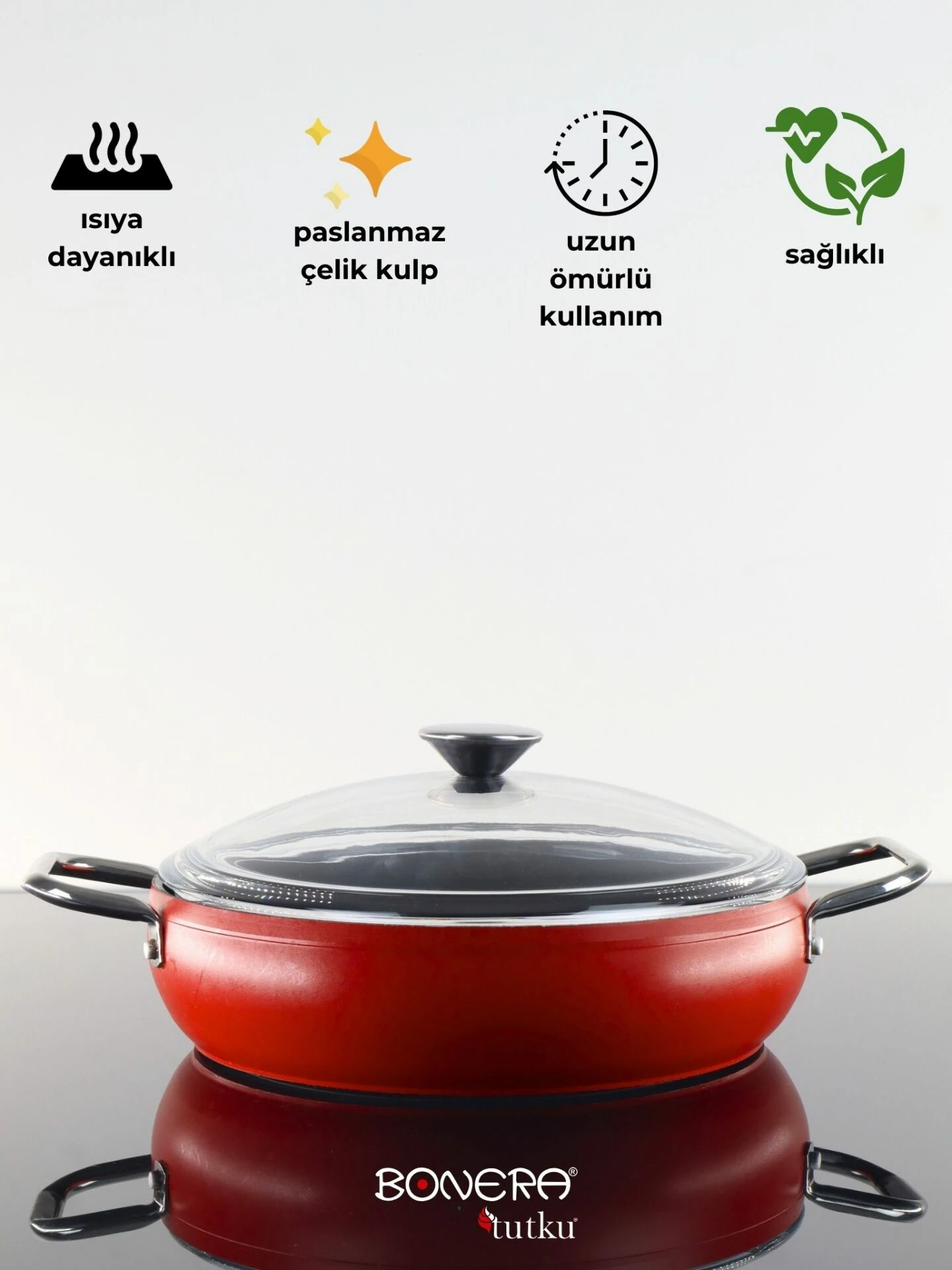 Pro Plus Parça Tencere Seti - Kırmızı