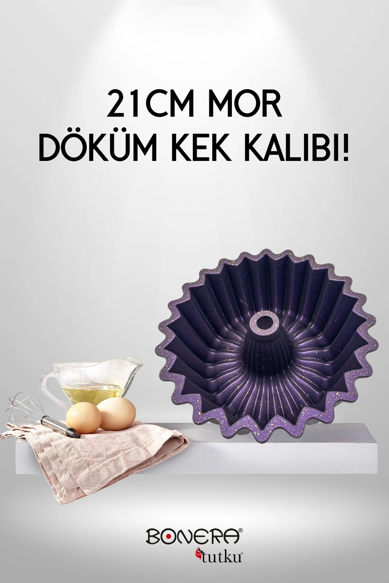 Dilim Desenli 21cm Bordo Döküm Kek Kalıbı