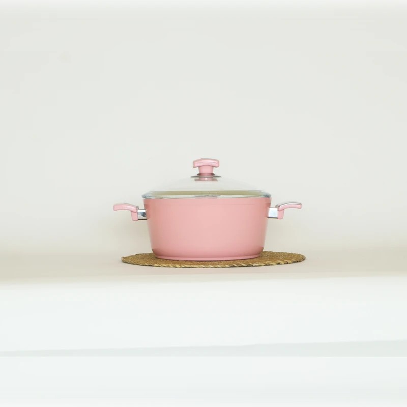 Seramik 24 Cm Derin Tencere Pembe
