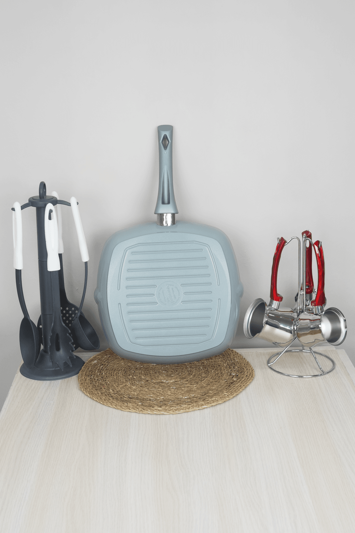 Bonera Seramik 28cm Grill Tava - Gri 