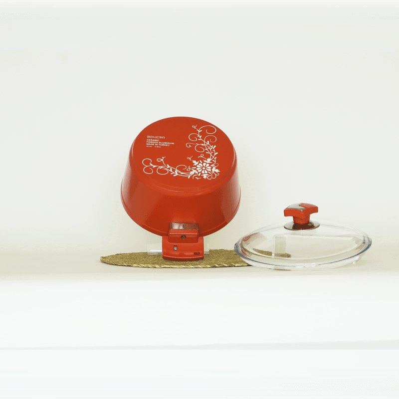 Bonera Seramik 22 Cm Derin Tencere Kırmızı