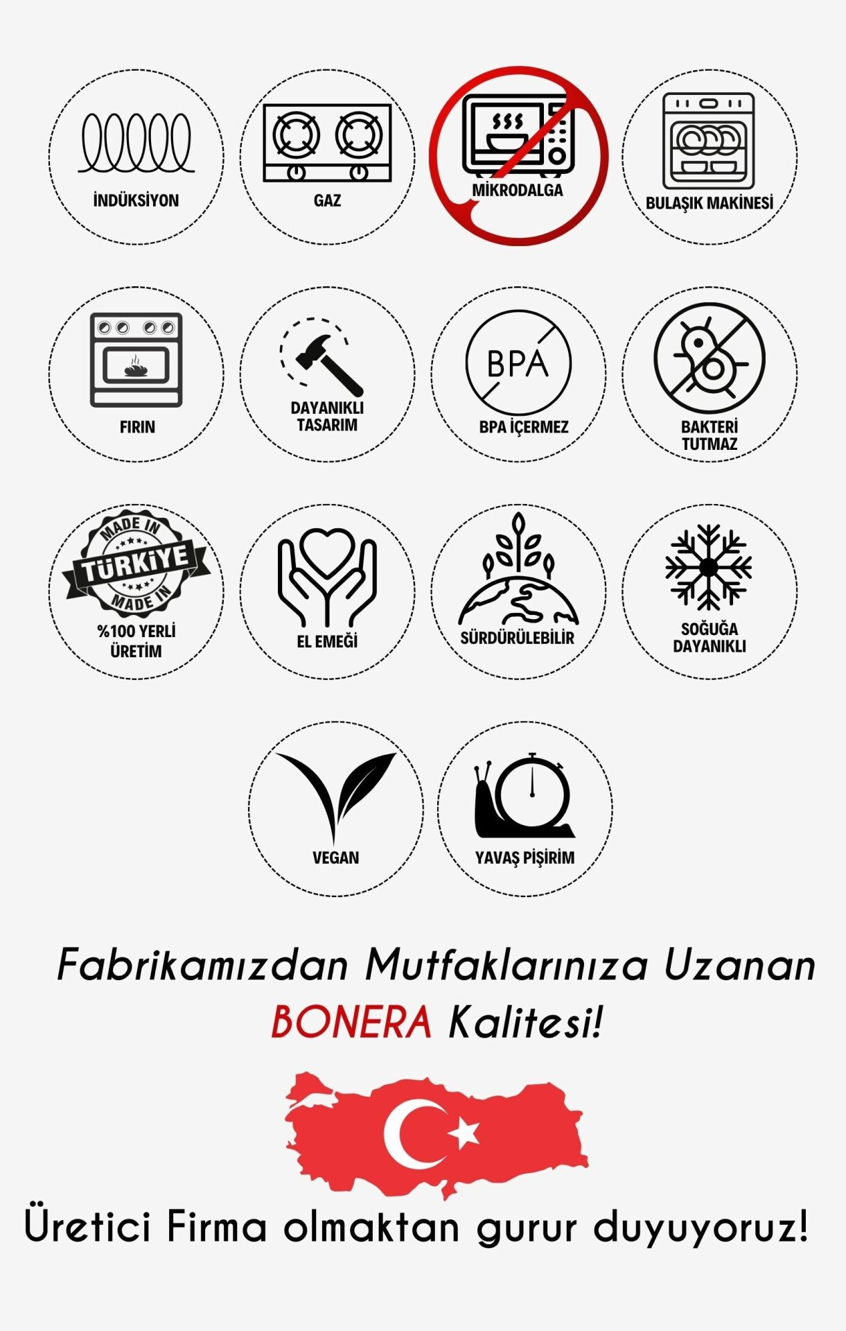 Bonera Emaye 6 Parça Kırmızı İçi Krem Saklama Kabı Seti