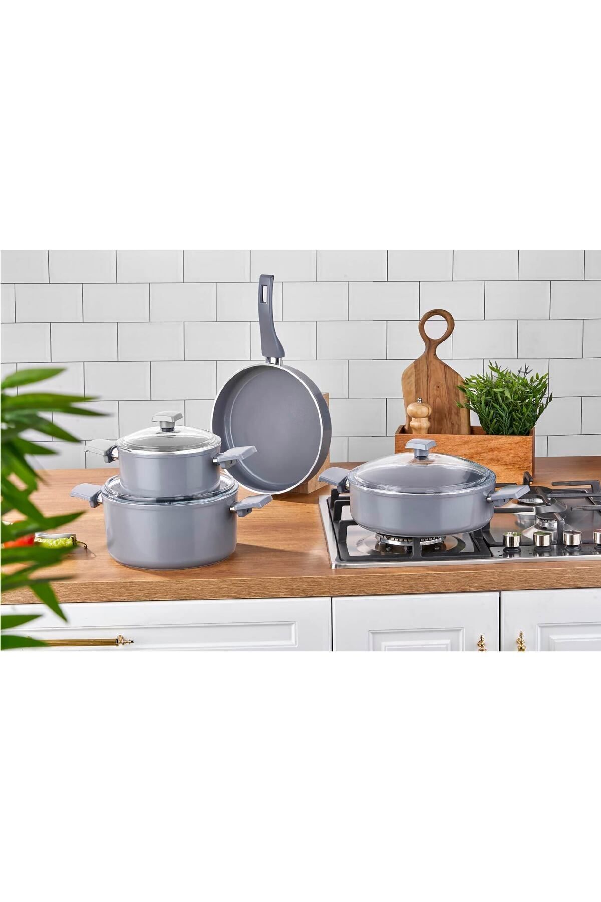 Bonera Atlas 7 Parça Ultra Kristal Seramik Tencere & Tava Seti