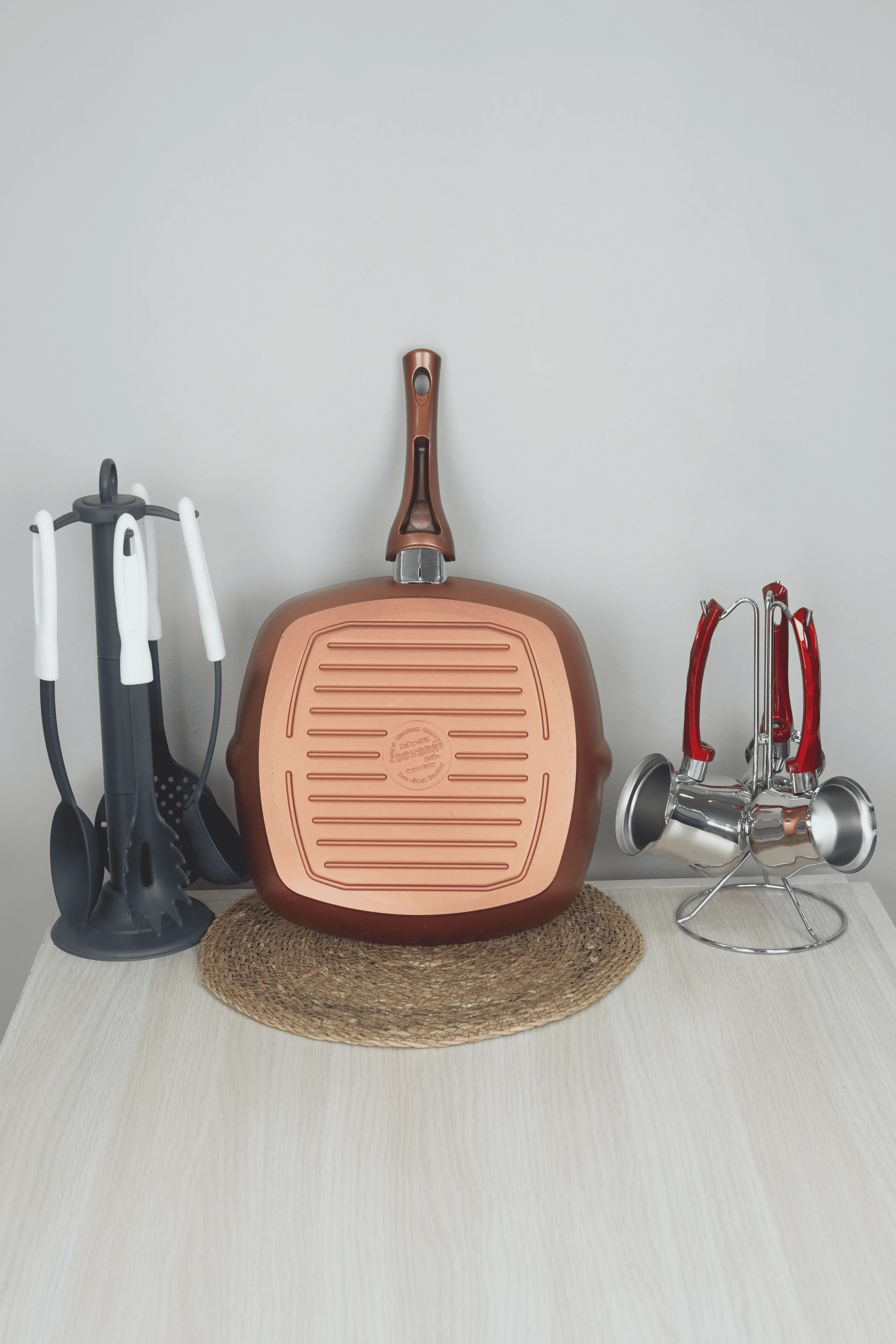 Granit Izgara Grill Tava 28 cm -Bakır