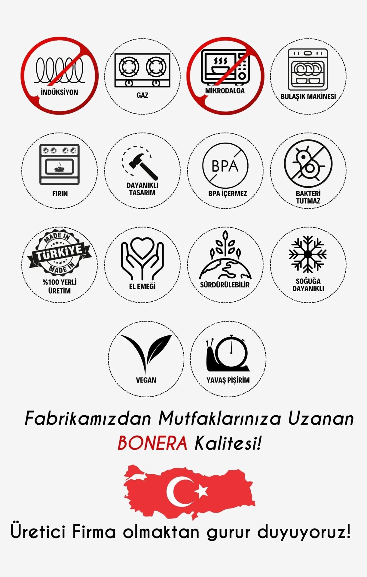 Bonera Pro-Plus 26cm Tekli Titanyum Kaplama Tencere