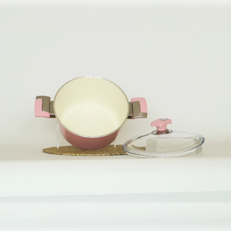 Seramik 22 Cm Derin Tencere Pembe