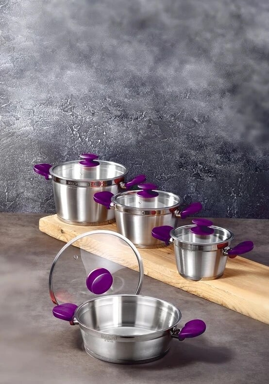 Çelik Etna Colour Set 8 Parça Tencere Seti