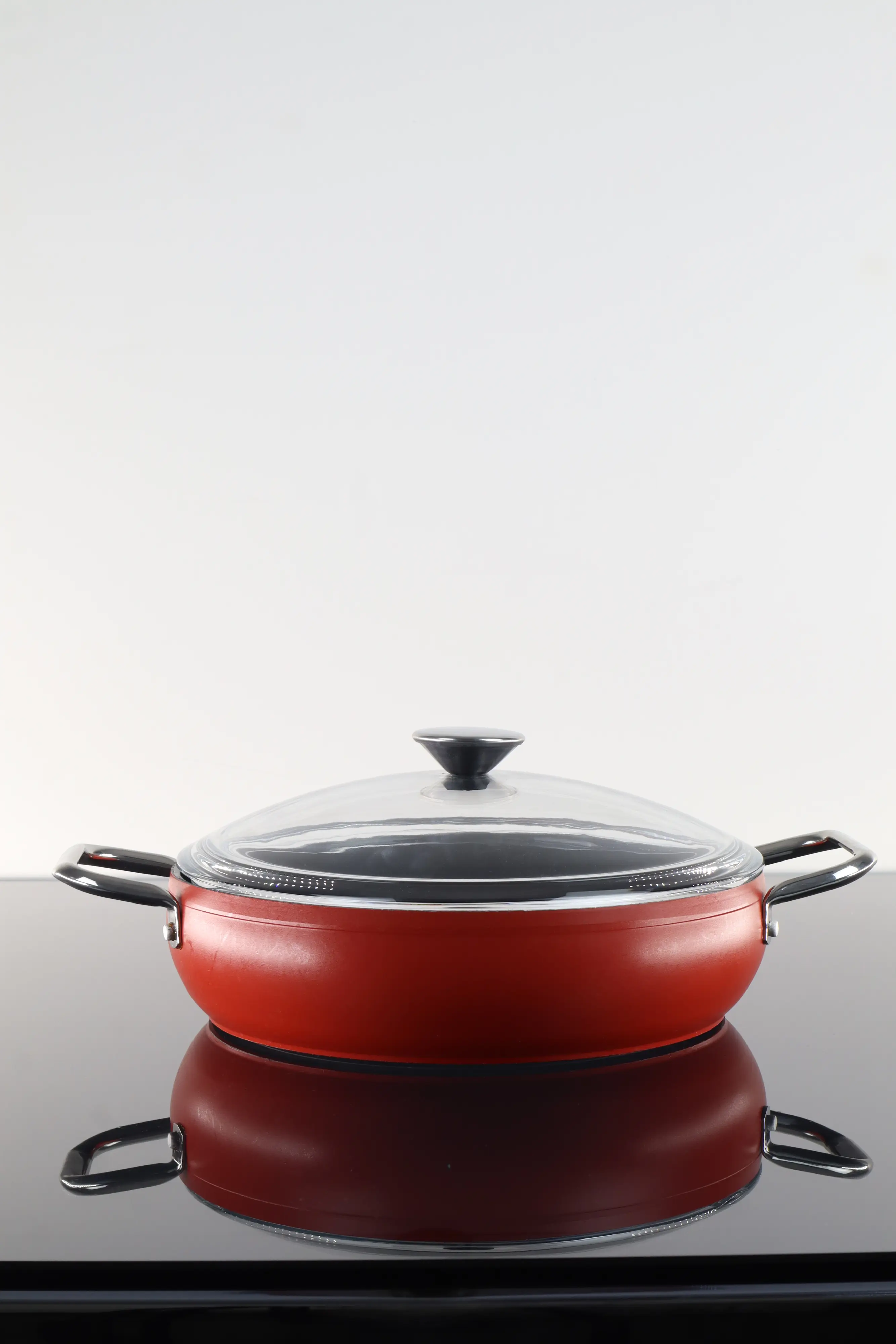 Bonera Pro Plus 7 Parça İndüksi̇yon Tabanlı Kırmızı & Ti̇tanyum Set