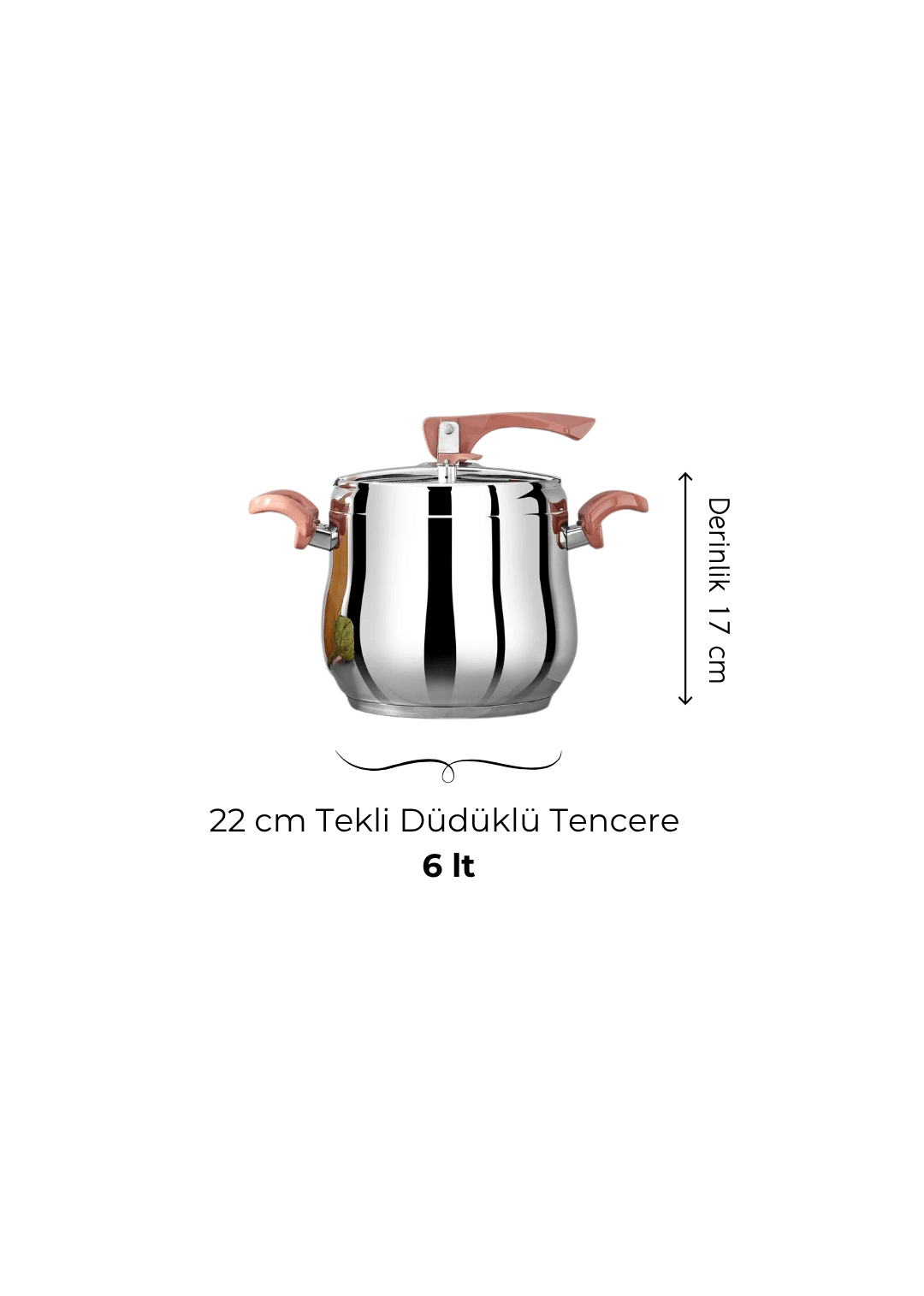 Bonera Lale 6 Lt Paslanmaz Düdüklü Tencere