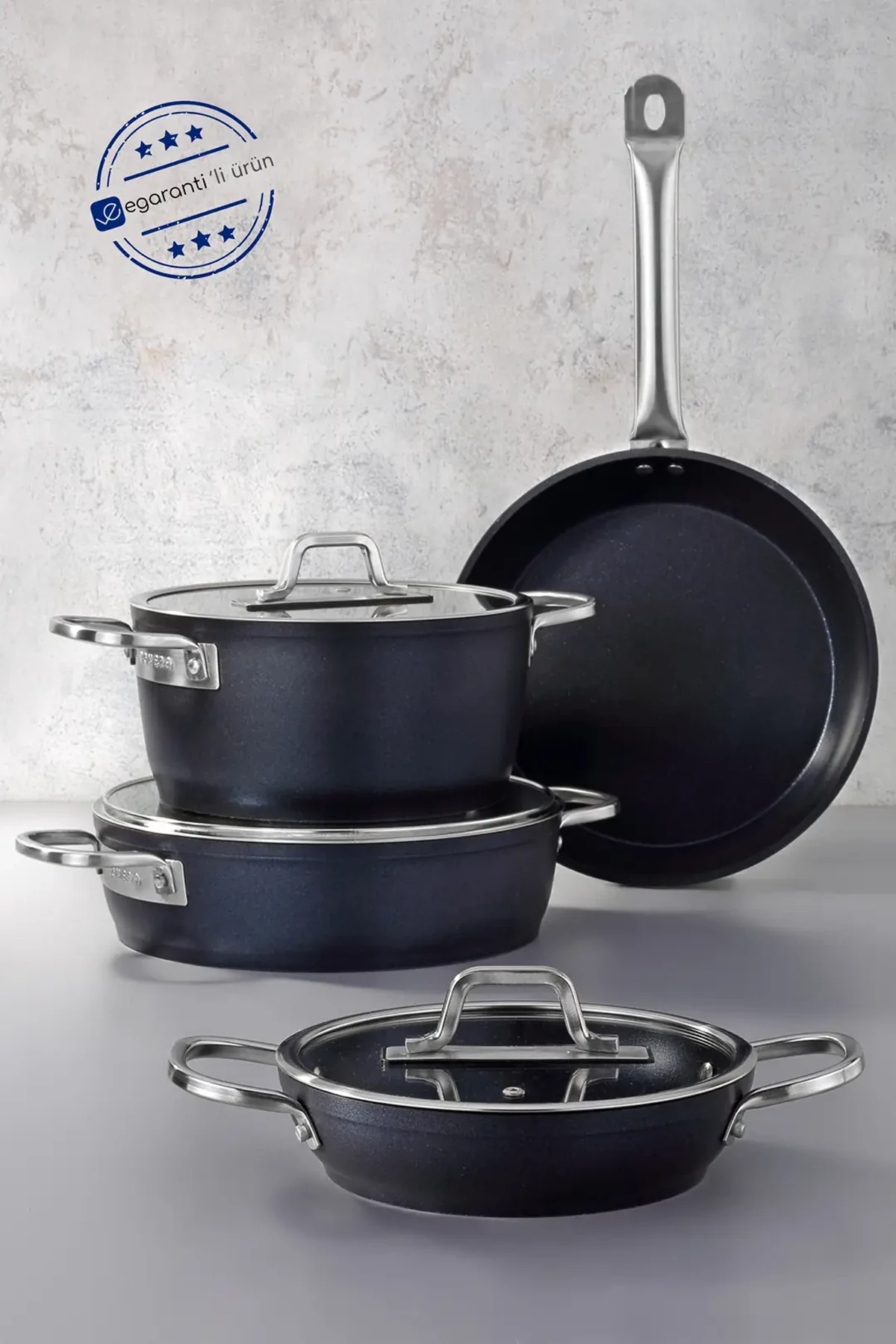 Bonera Pro Plus İndüksiyon Tabanlı 7 Parça Tencere Tava Sahan Seti
