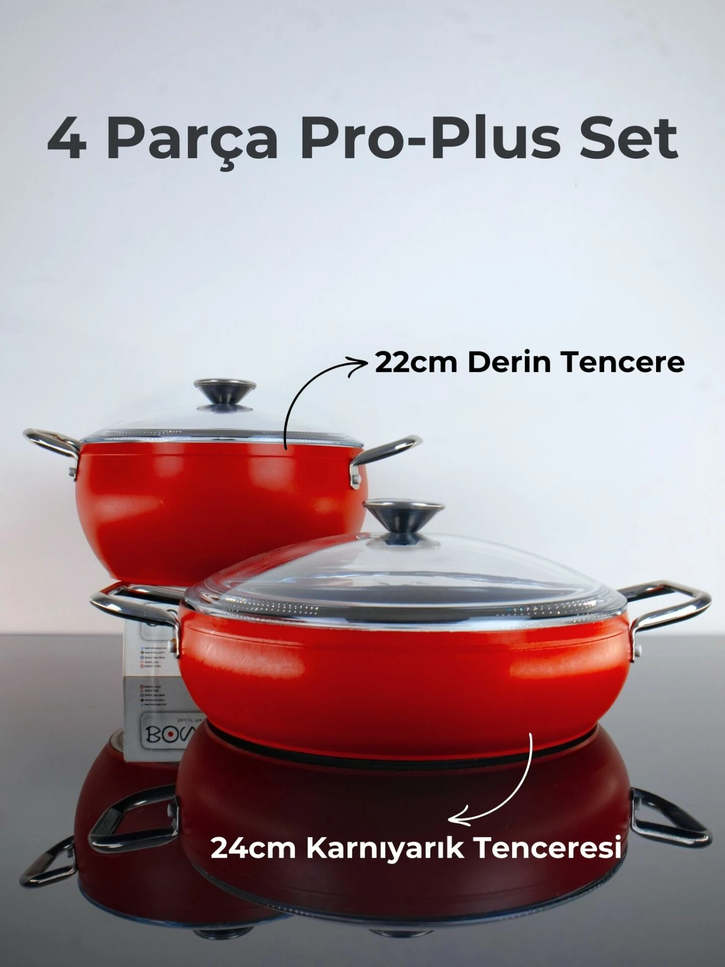 Pro Plus Parça Tencere Seti - Kırmızı