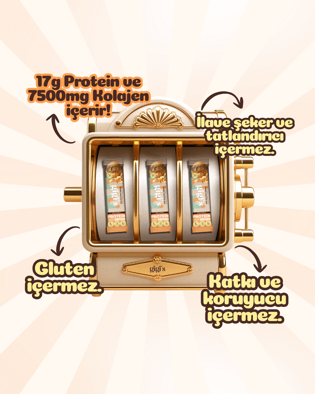 12'li Yer Fıstıklı Kolajenli Yüksek Protein Bar Paketi
