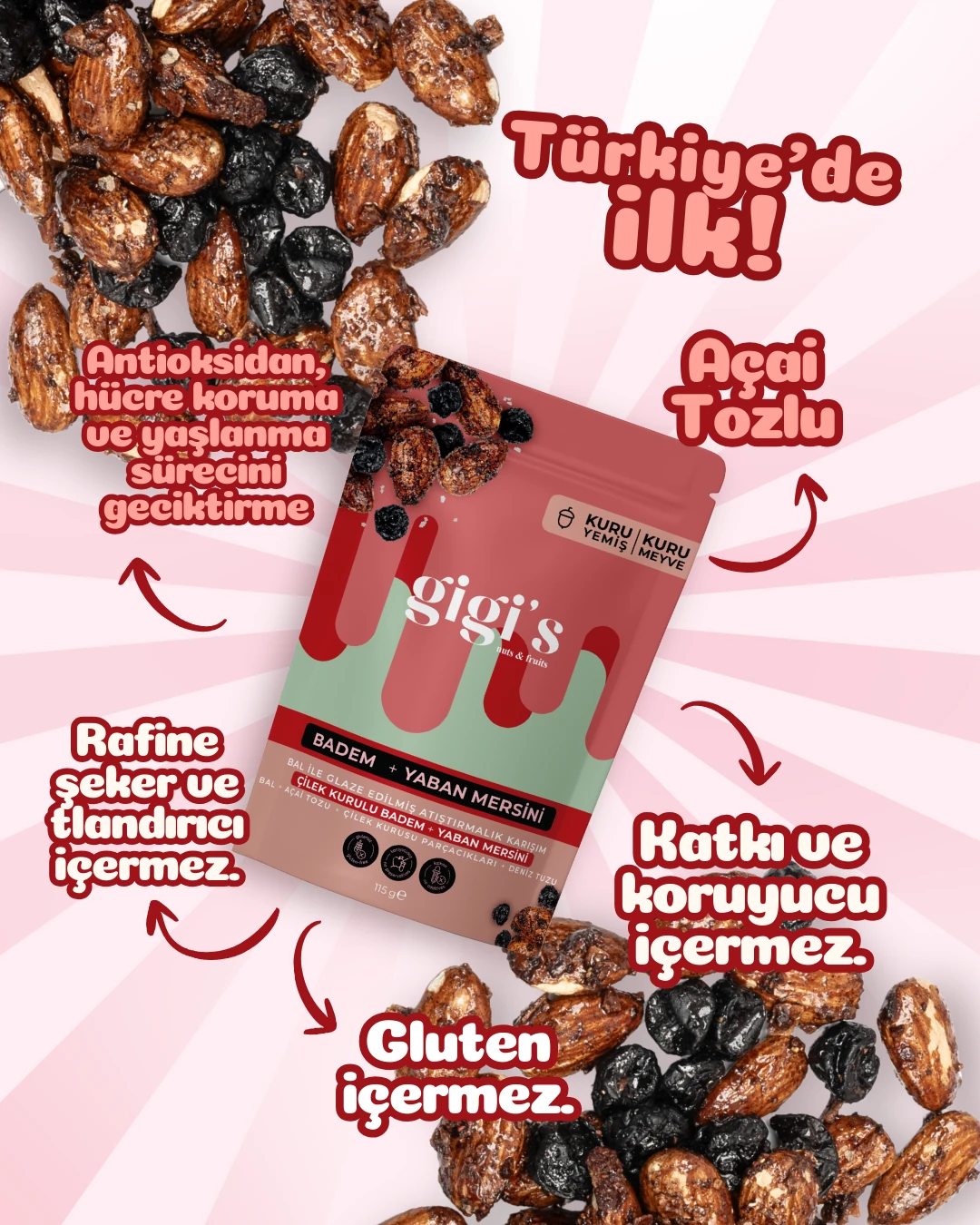 Açai Wild Berry Bal ile Glaze Edilmiş Crunchie ( 4 adet )