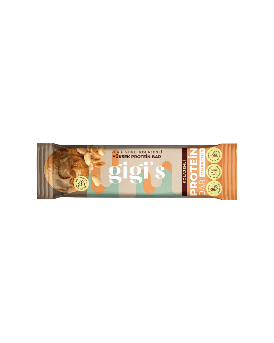 Yer Fıstıklı Kolajenli Yüksek Protein Bar