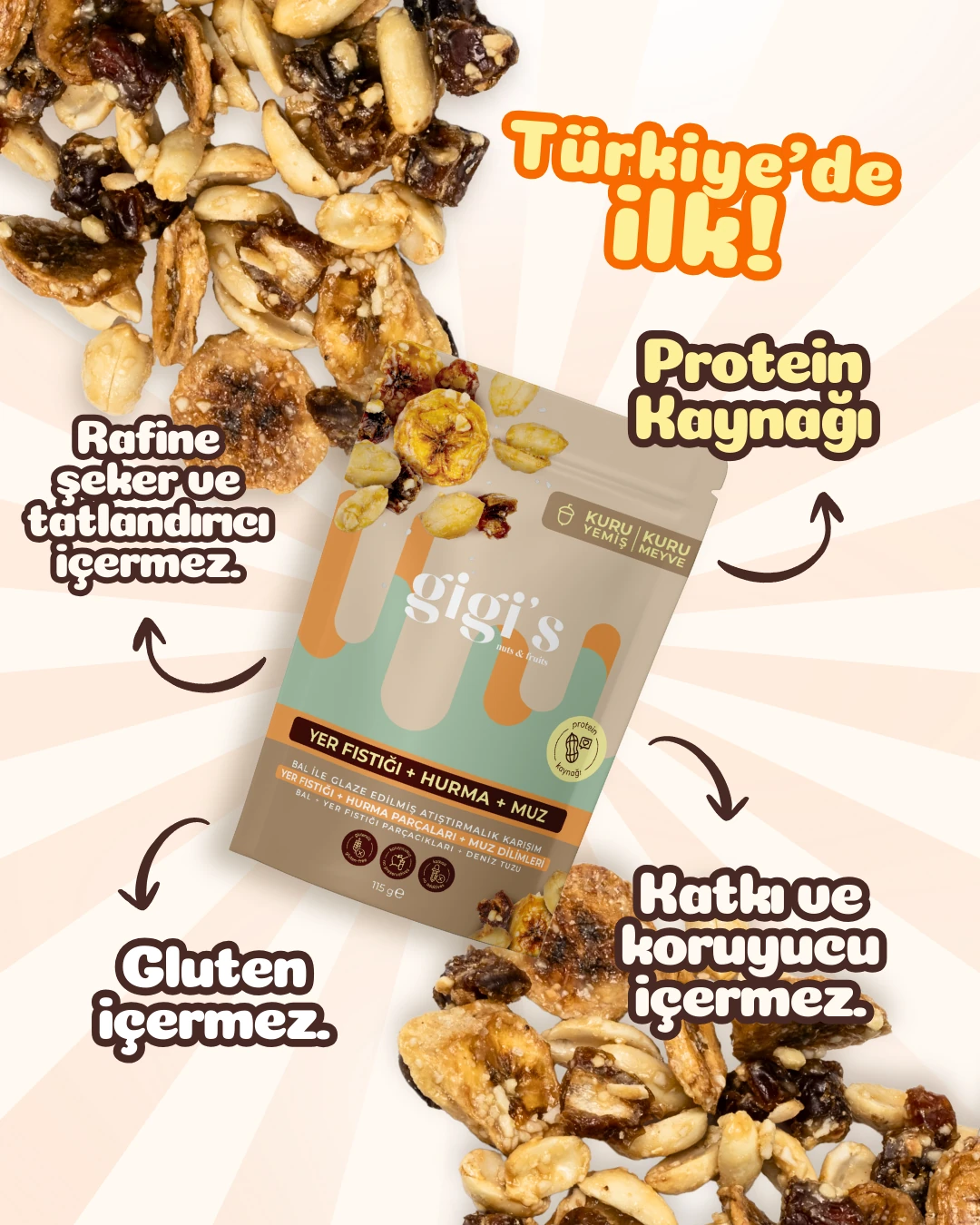 Peanut Butter Cake Bal ile Glaze Edilmiş Crunchie ( 4 adet )