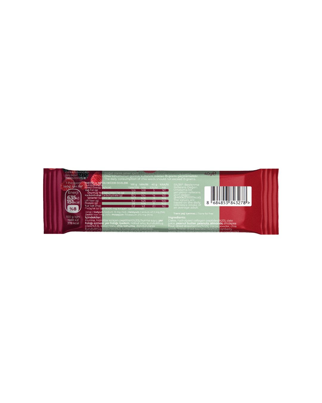 Açai Orman Meyveli Kolajenli Protein Bar